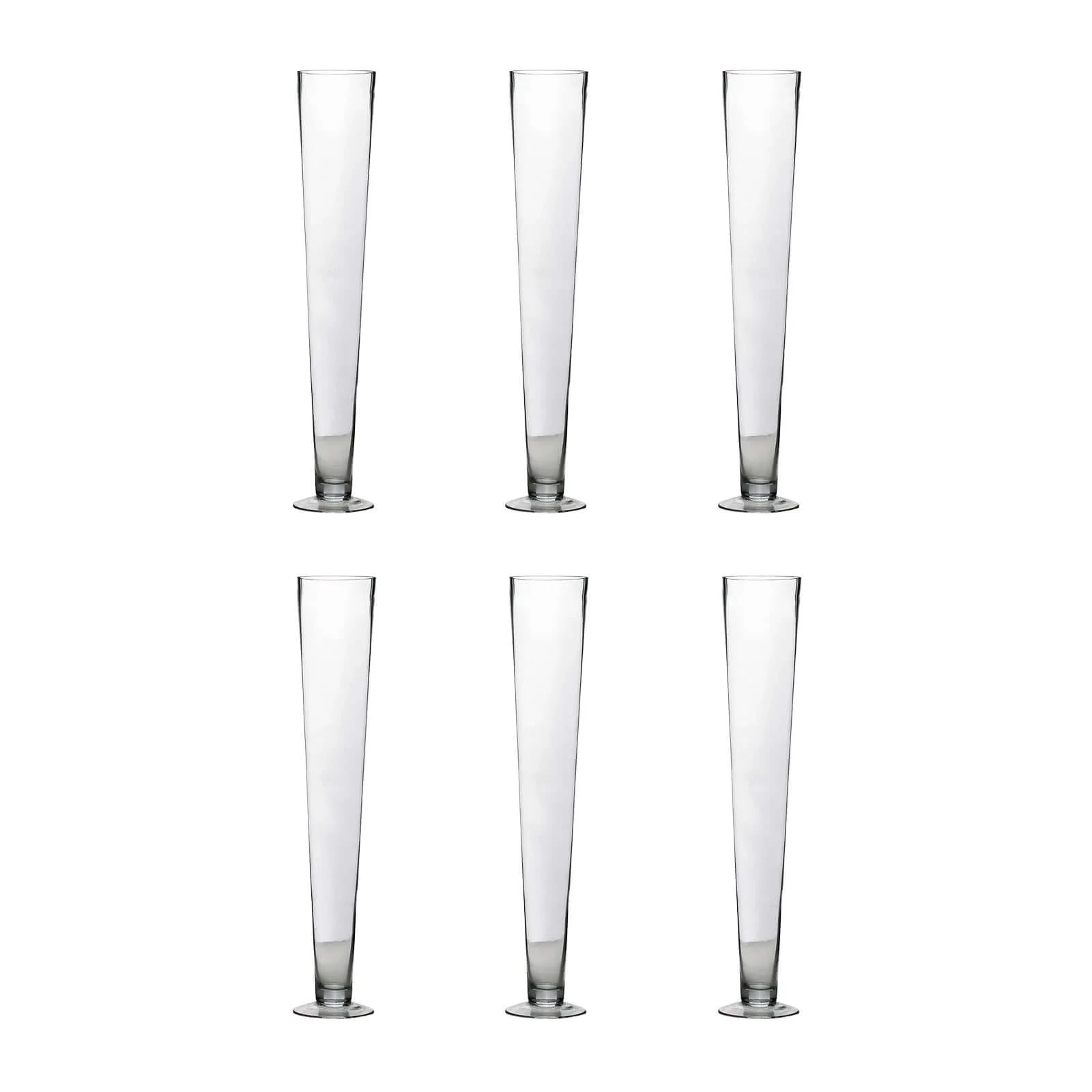 6-Pack Glass Trumpet Vases 24" Clear - Heavy Duty Design for Sophisticated Floral Centerpieces - Image 7