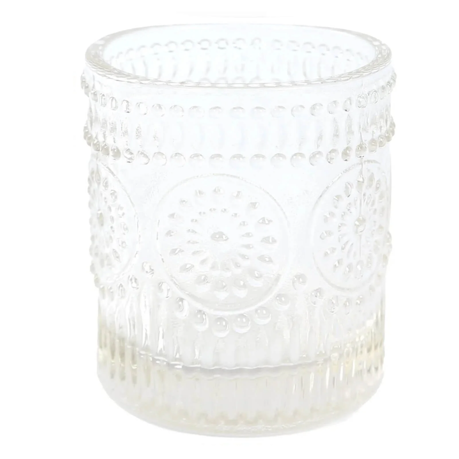 6 Pack Glass Votive Candle Holders in Clear Primrose Design, Votive Tealight Holders - Image 5