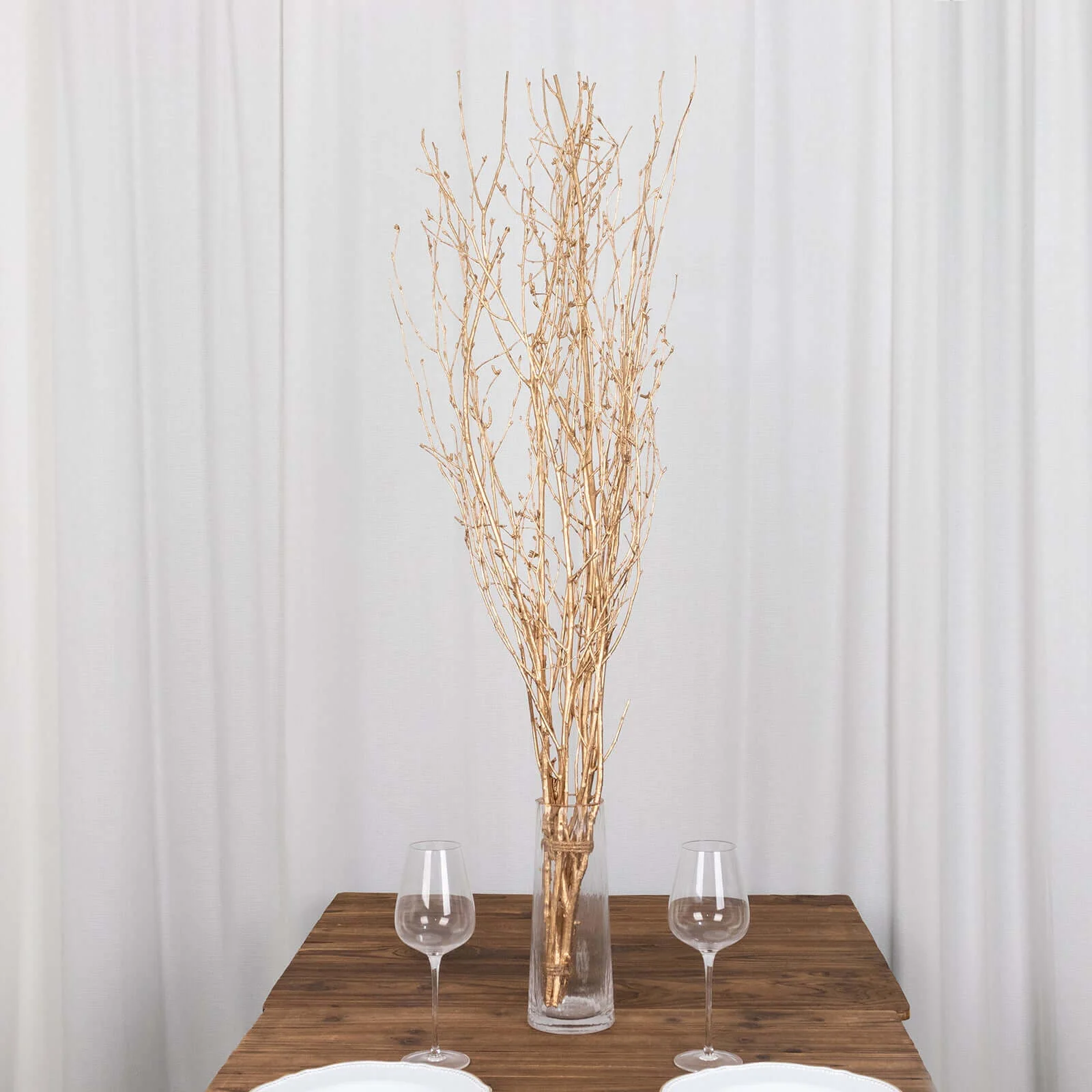 6-Pack Birch Tree Branches 46" Metallic Gold - Rustic Dried Willow Twigs Sticks - Image 6