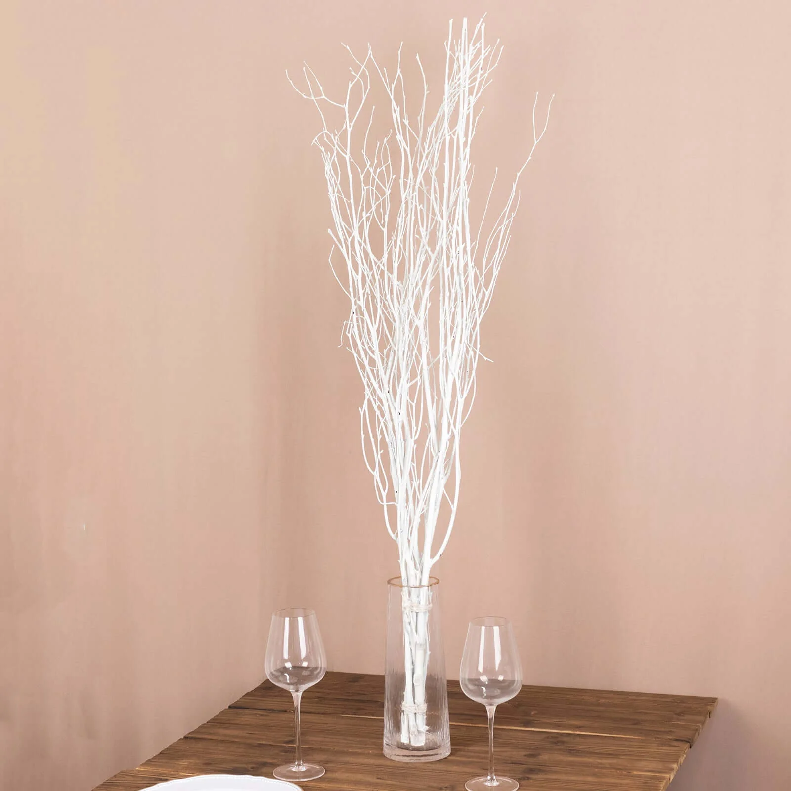 6-Pack Birch Tree Branches 46" White - Rustic Extra Long Decorative Dried Willow Twigs Sticks for DIY Crafts Vases & Displays