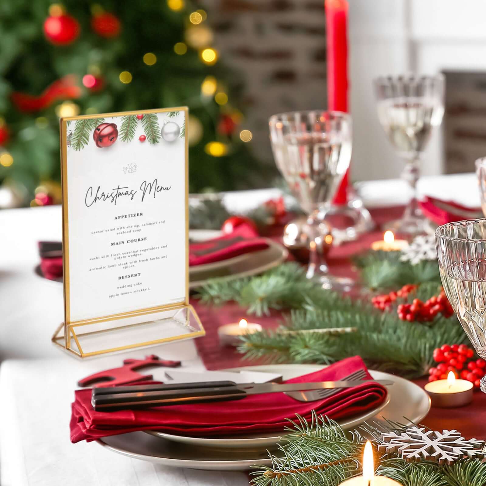 6-Pack Gold Frame Acrylic Table Sign Holders 5"x9", Freestanding Double-Sided Display - Ideal for Pictures and Menus - Image 6