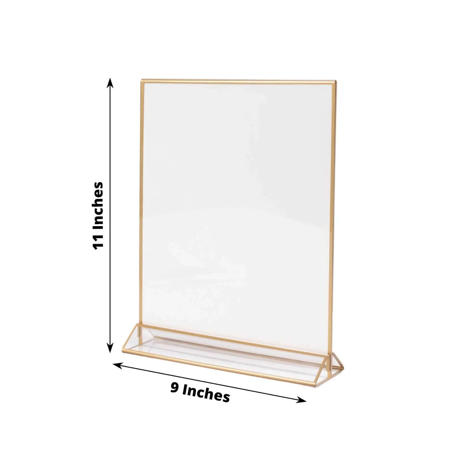 6-Pack Gold Rectangular Frame Acrylic Table Sign Holders 9"x11", Double-Sided Clear Display - Includes White Cardboard for Events - Image 3