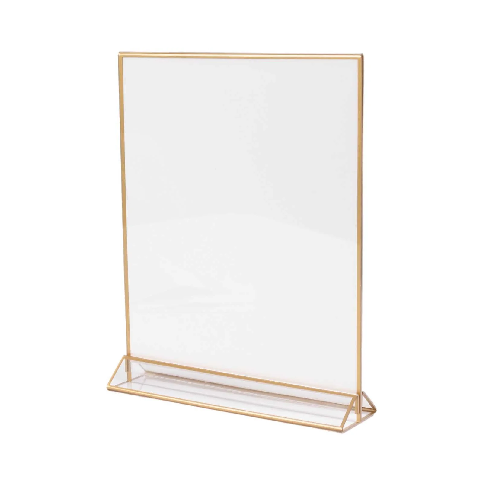 6-Pack Gold Rectangular Frame Acrylic Table Sign Holders 9"x11", Double-Sided Clear Display - Includes White Cardboard for Events - Image 7
