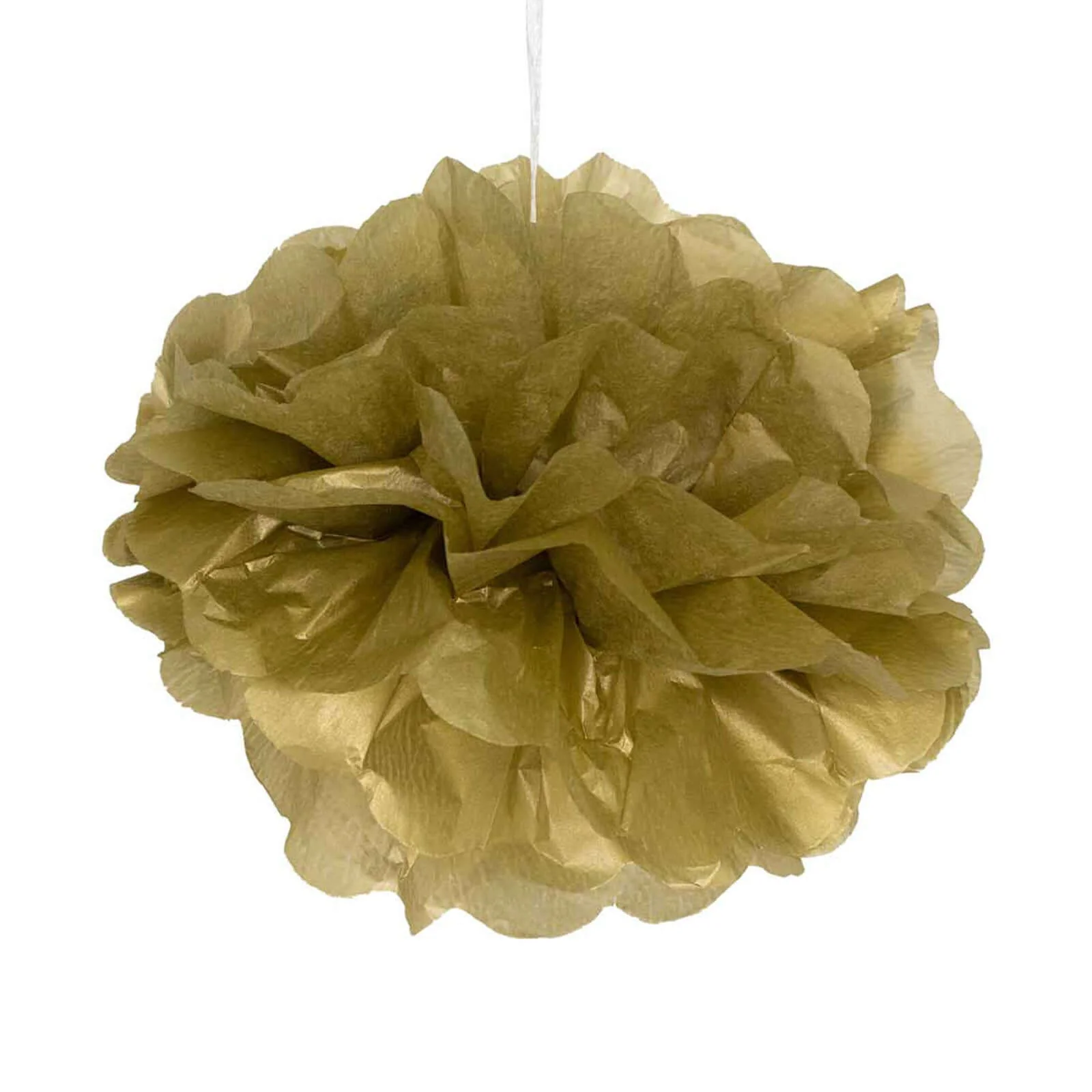6 Pack Gold Tissue Paper Pom Poms Flower Balls, Ceiling Wall Hanging Decorations 6" - Image 13