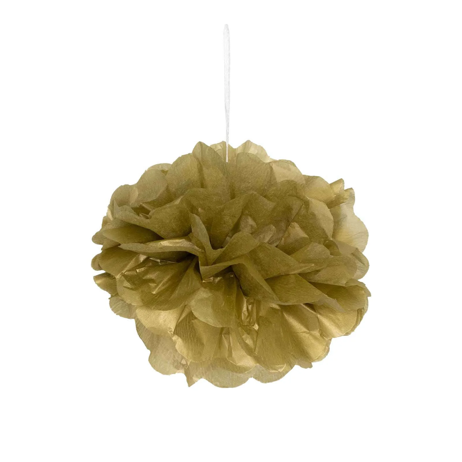 6 Pack Gold Tissue Paper Pom Poms Flower Balls, Ceiling Wall Hanging Decorations 6" - Image 6