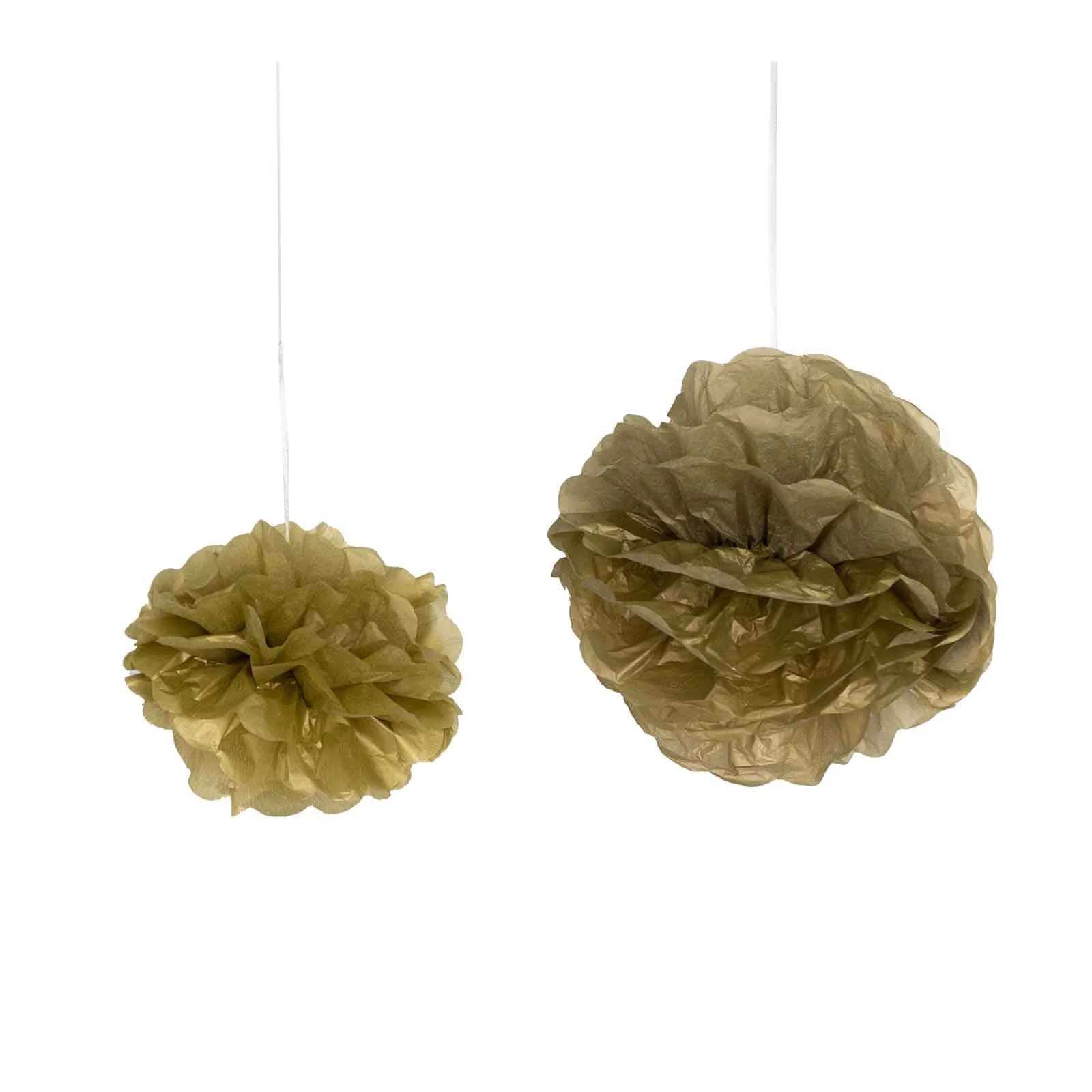 6 Pack Gold Tissue Paper Pom Poms Flower Balls, Ceiling Wall Hanging Decorations 6" - Image 9