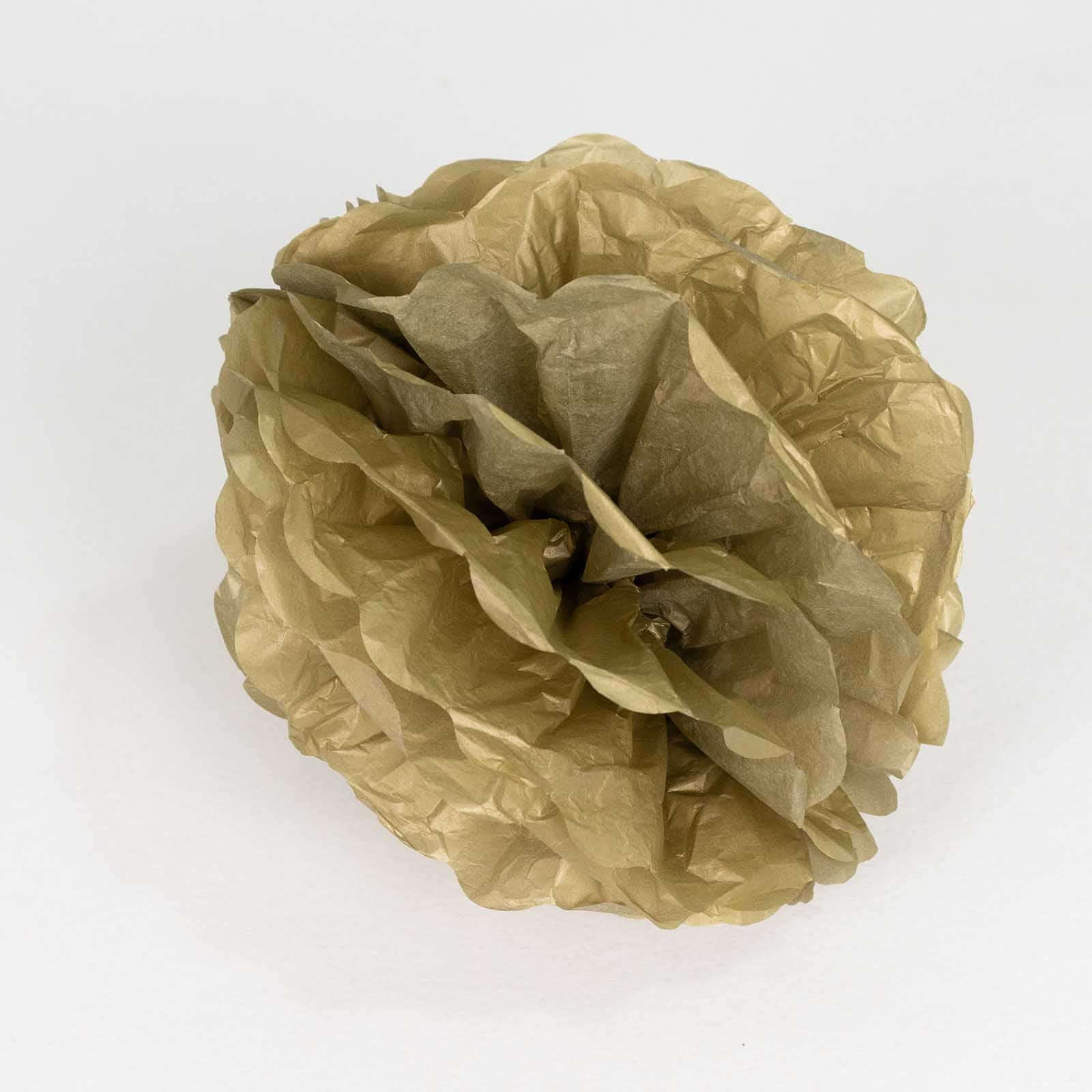 6 Pack Gold Tissue Paper Pom Poms Flower Balls, Ceiling Wall Hanging Decorations 8" - Image 7