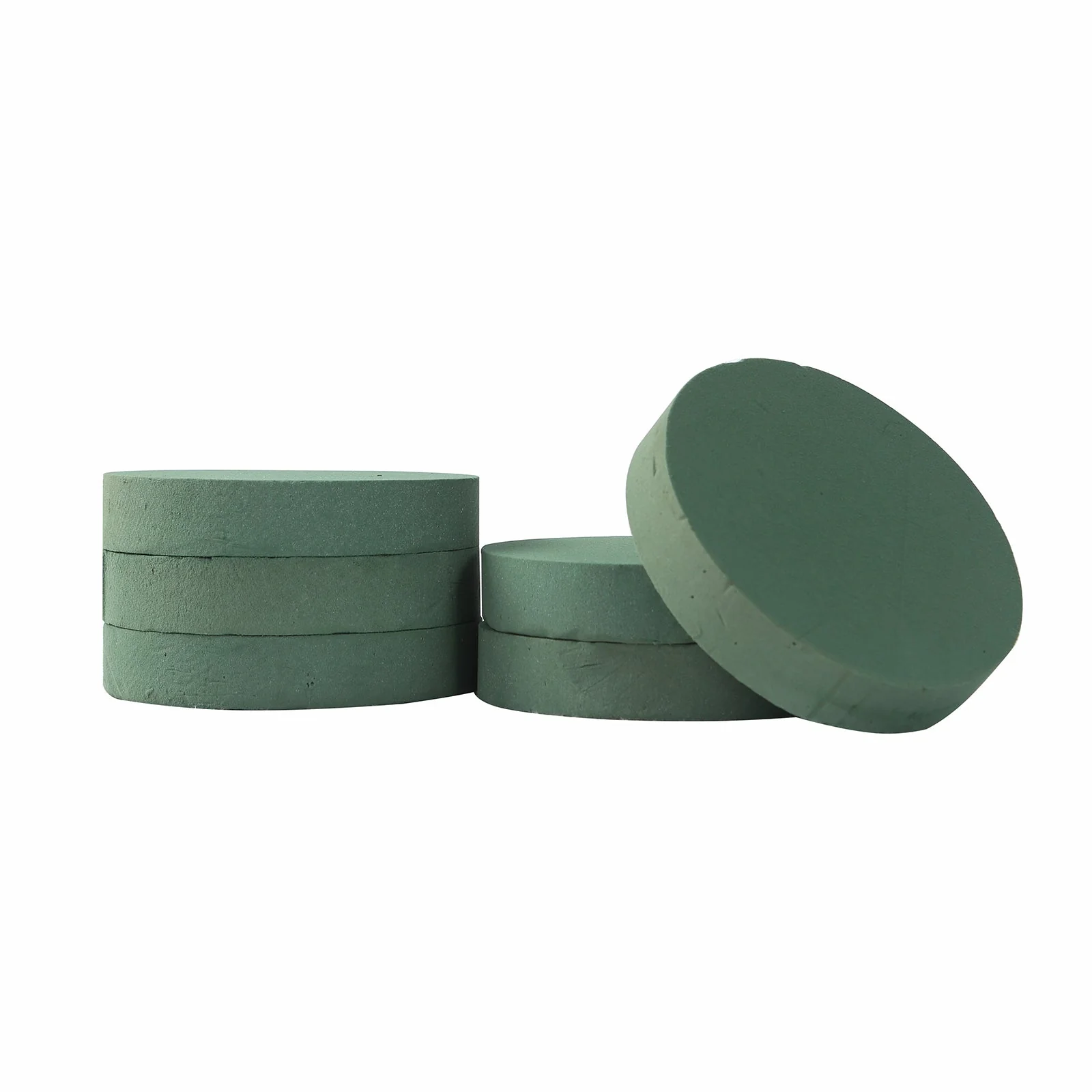 6 Pack Green Large Round Floral Foam Blocks for Fresh Flowers, Wet Styrofoam Bricks Artificial Flower Arrangement Craft Supplies - 6" - Image 6