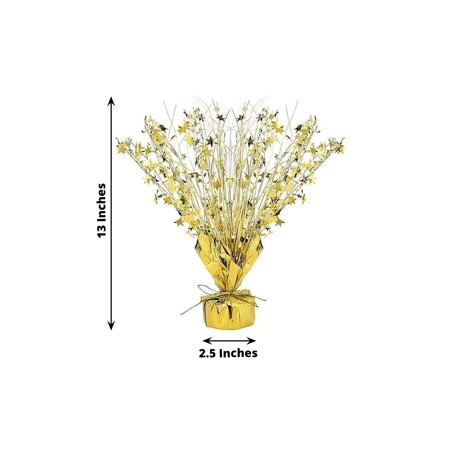 6-Pack Metallic Gold Star Foil Spray Centerpiece Table Decorations 13", Free-Standing Gleam 'N Burst Party Accessories - Eye-Catching Design - Image 2