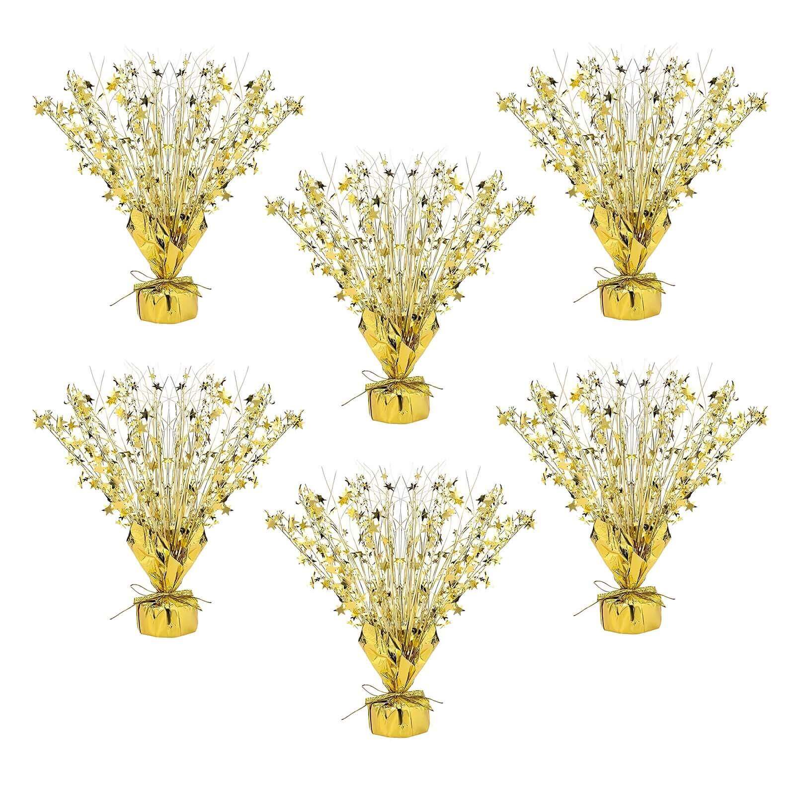 6-Pack Metallic Gold Star Foil Spray Centerpiece Table Decorations 13", Free-Standing Gleam 'N Burst Party Accessories - Eye-Catching Design - Image 5
