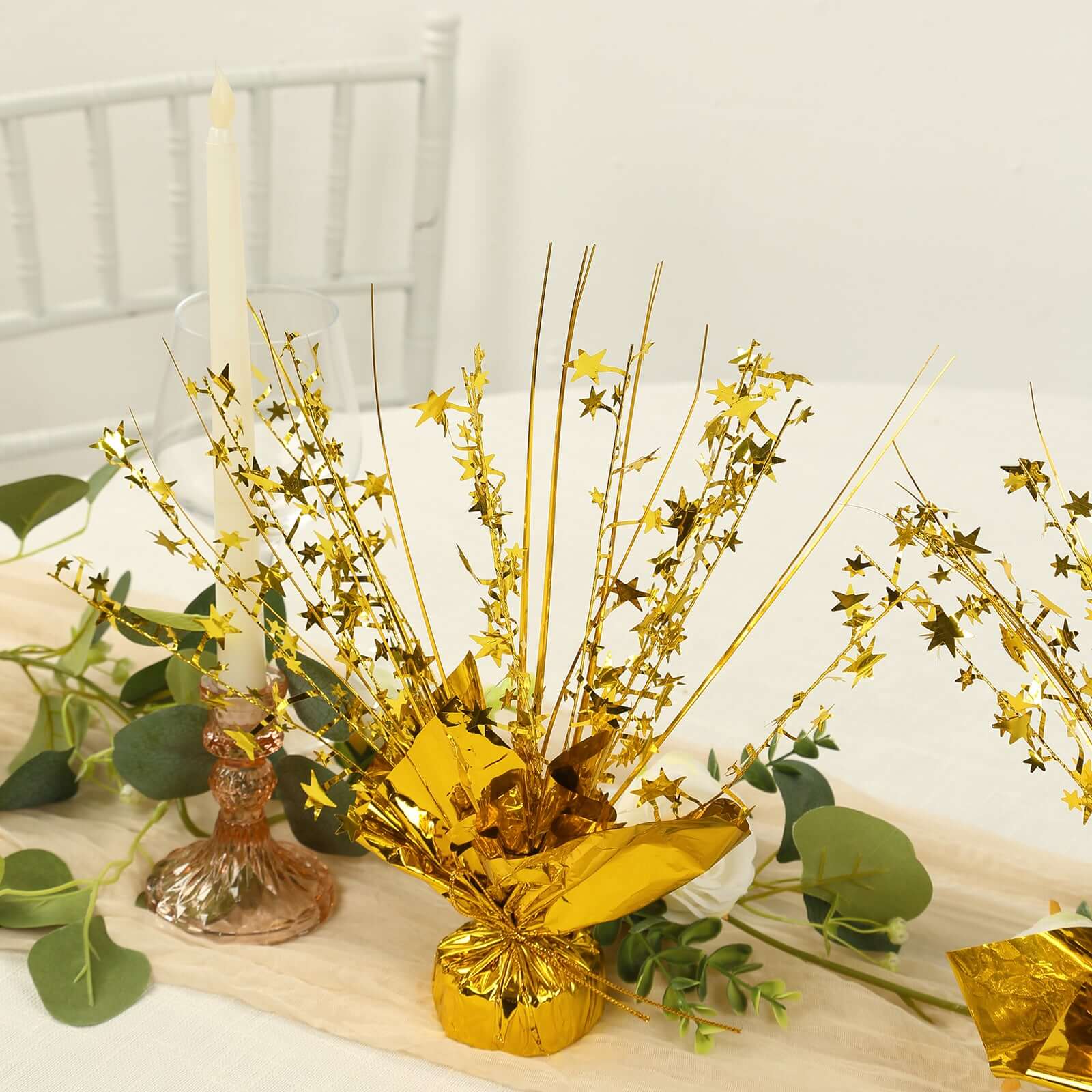 6-Pack Metallic Gold Star Foil Spray Centerpiece Table Decorations 13", Free-Standing Gleam 'N Burst Party Accessories - Eye-Catching Design - Image 7