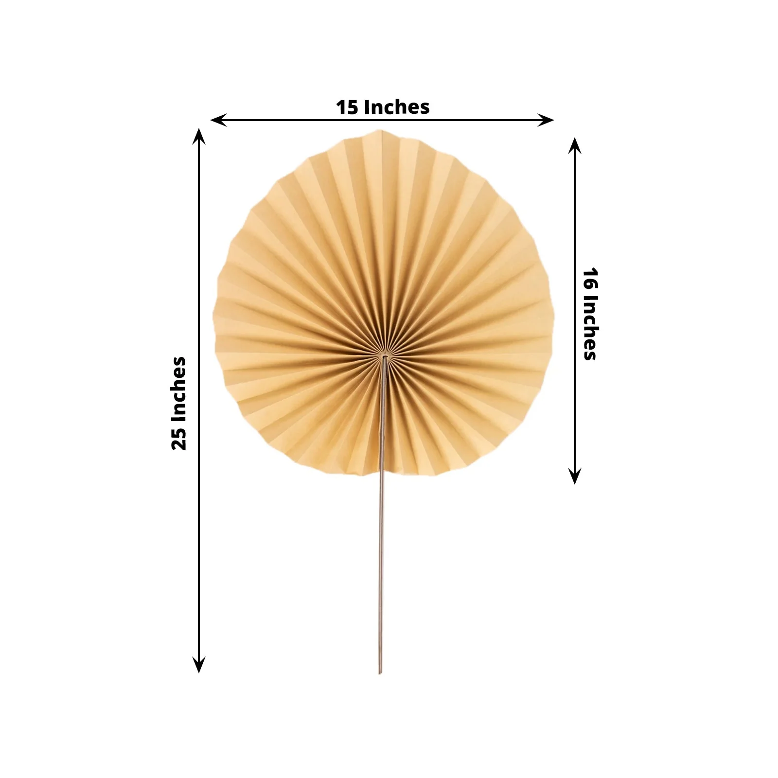 6 Pack Natural Dried Tropical Palm Leaf Paper Fans, Handheld Folding Fans Boho Farmhouse Wall Table Decor - 25" - Image 2