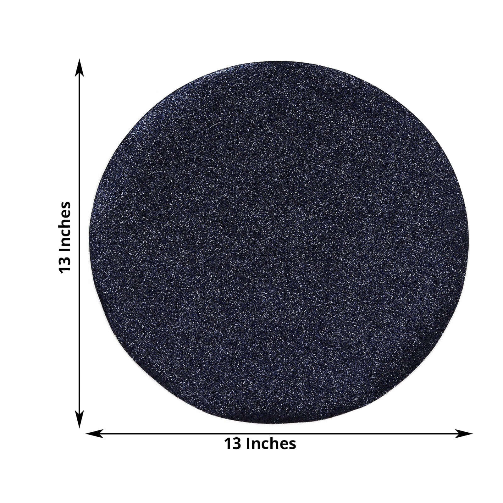 6-Pack Placemats 13" Round Glitter Design Navy Blue Sparkle - Non-Slip Decorative Table Mats - Image 3