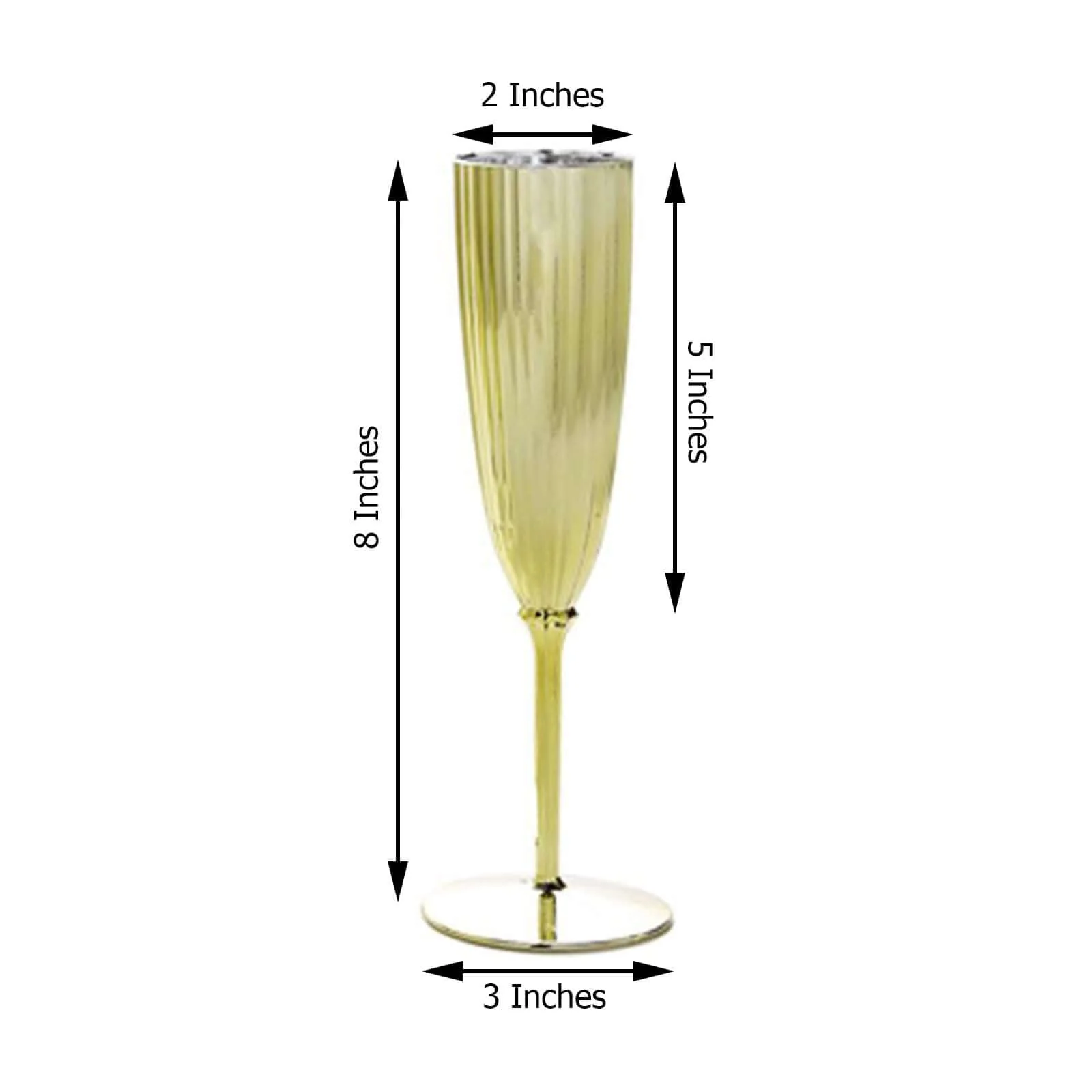 6-Pack Plastic Champagne Flutes 5oz Metallic Gold - Stylish Disposable Champagne Glasses for Cocktail Parties & Receptions - Image 3