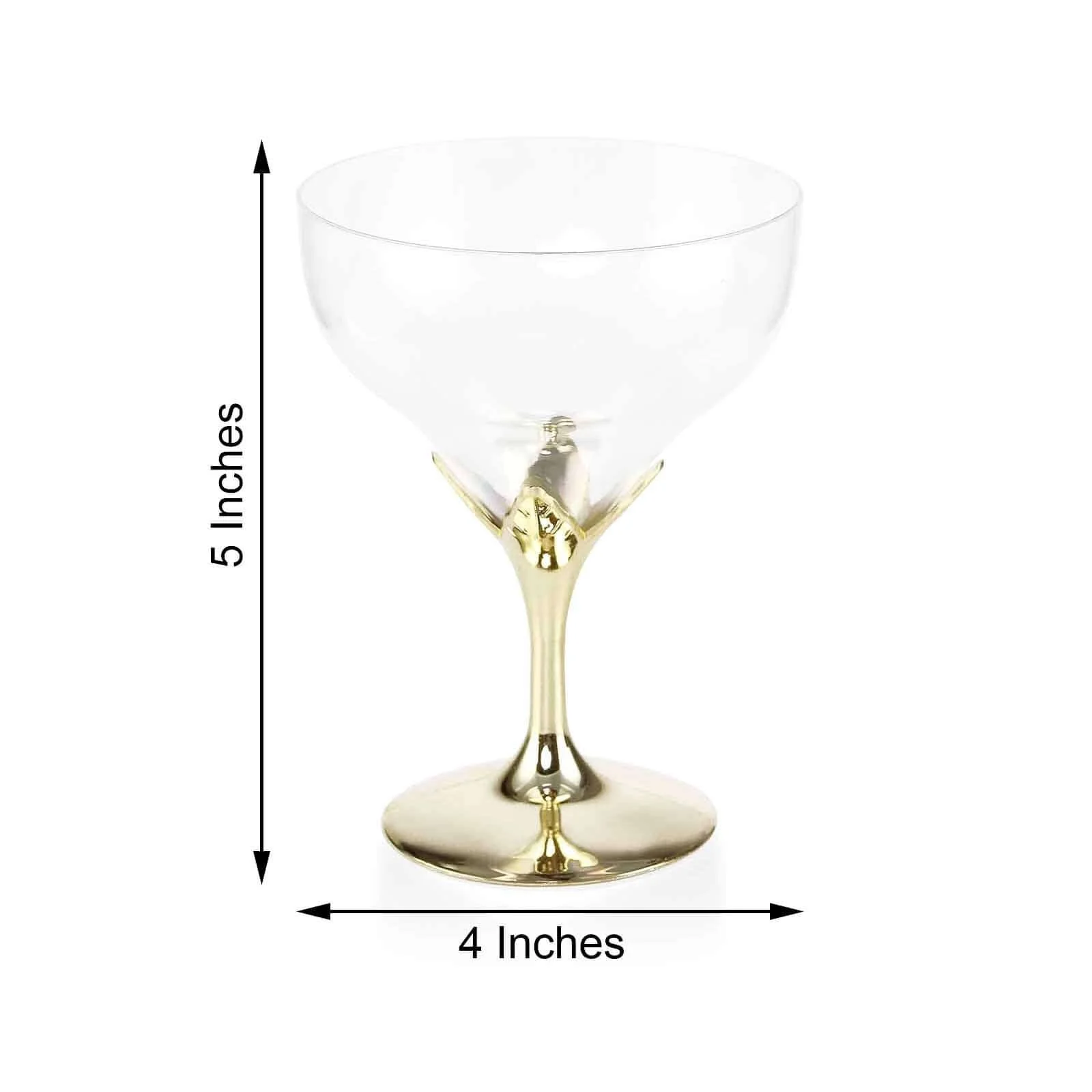 6-Pack Plastic Champagne Glasses 5oz Gold Hard Material - Disposable Wine Goblets with Detachable Cups - Image 3