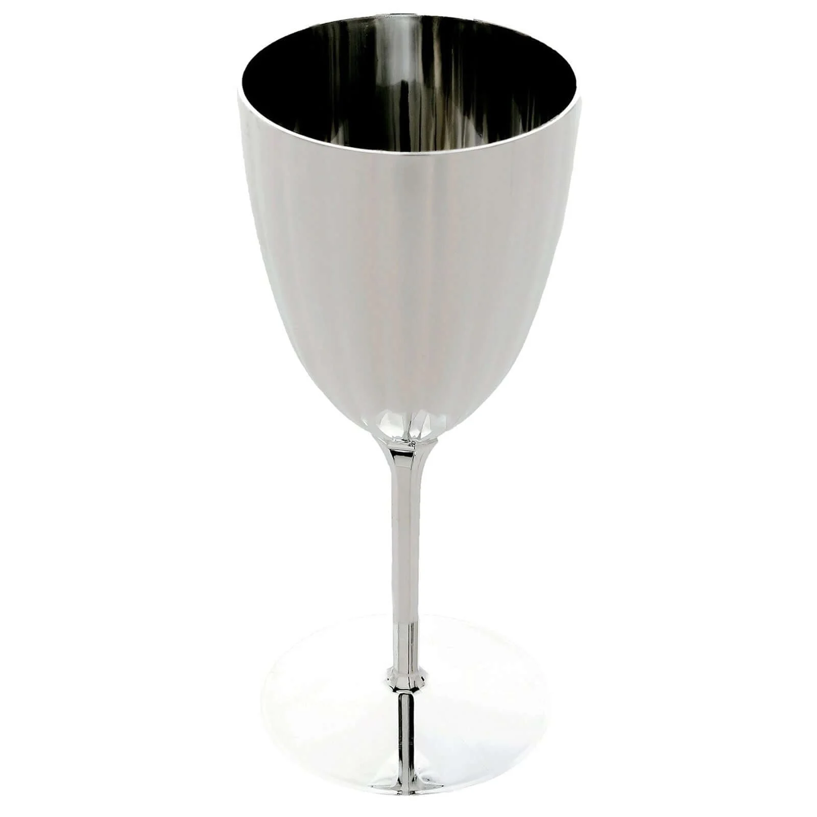 6-Pack Plastic Wine Glasses 8oz Metallic Silver - Stylish Disposable Goblets for Weddings & Special Occasions - Image 8
