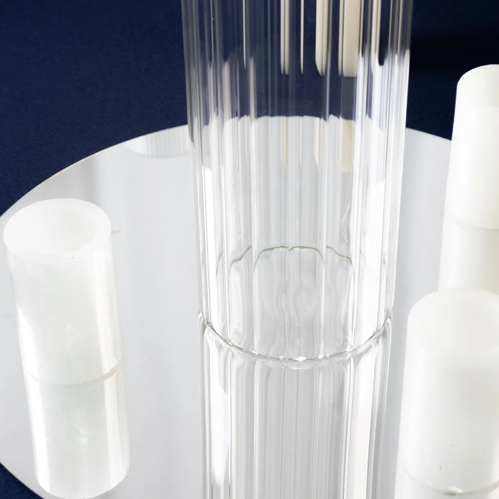 6 Pack Ribbed Cylinder Glass Vases – 20" Tall Clear Vases for Pampas Grass, Fresh Flowers & Elegant Event Decor - Image 8