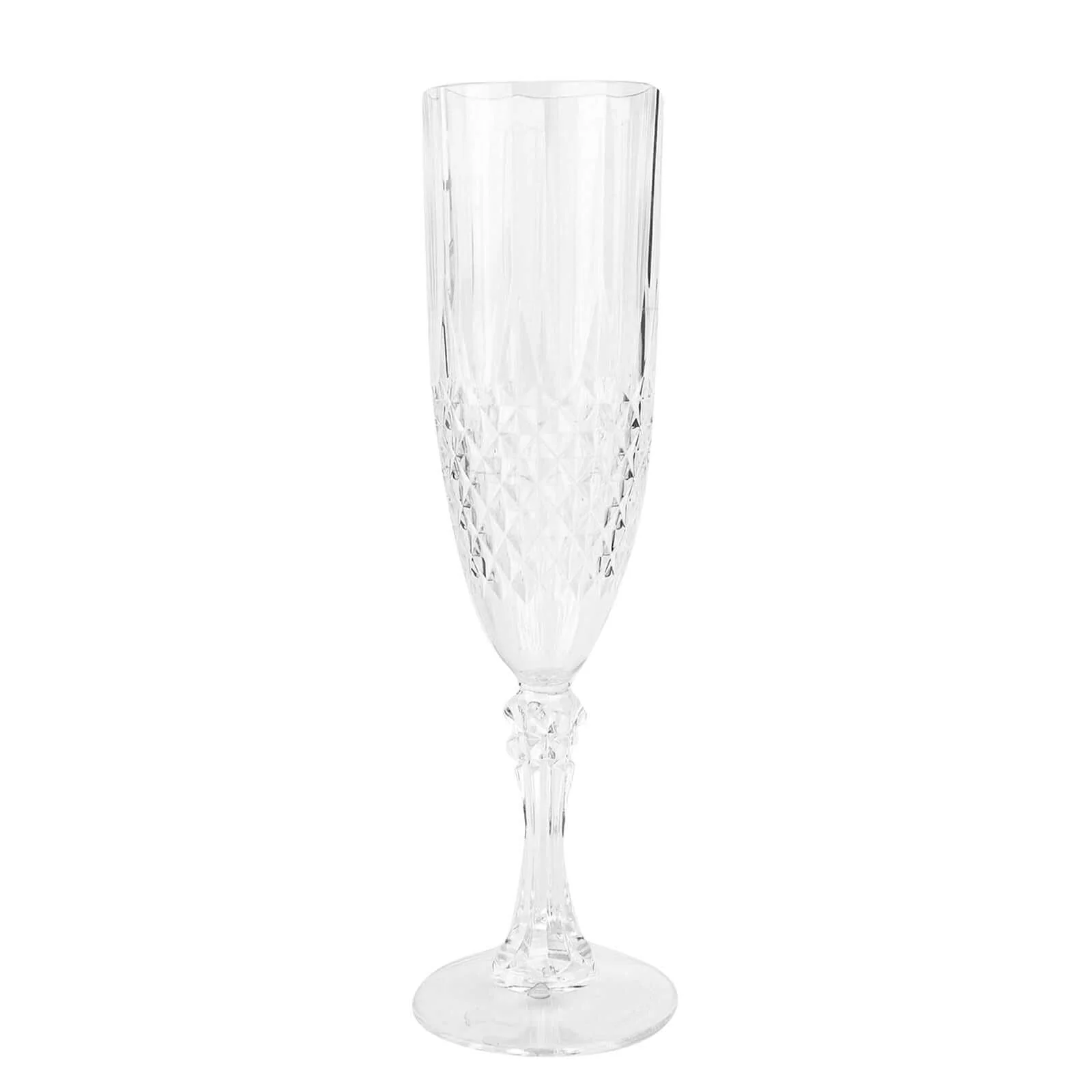 6-Pack Transparent Plastic Champagne Glasses 8oz, Crystal Cut Style Clear - Shatterproof Wedding Toast Flutes - Image 9