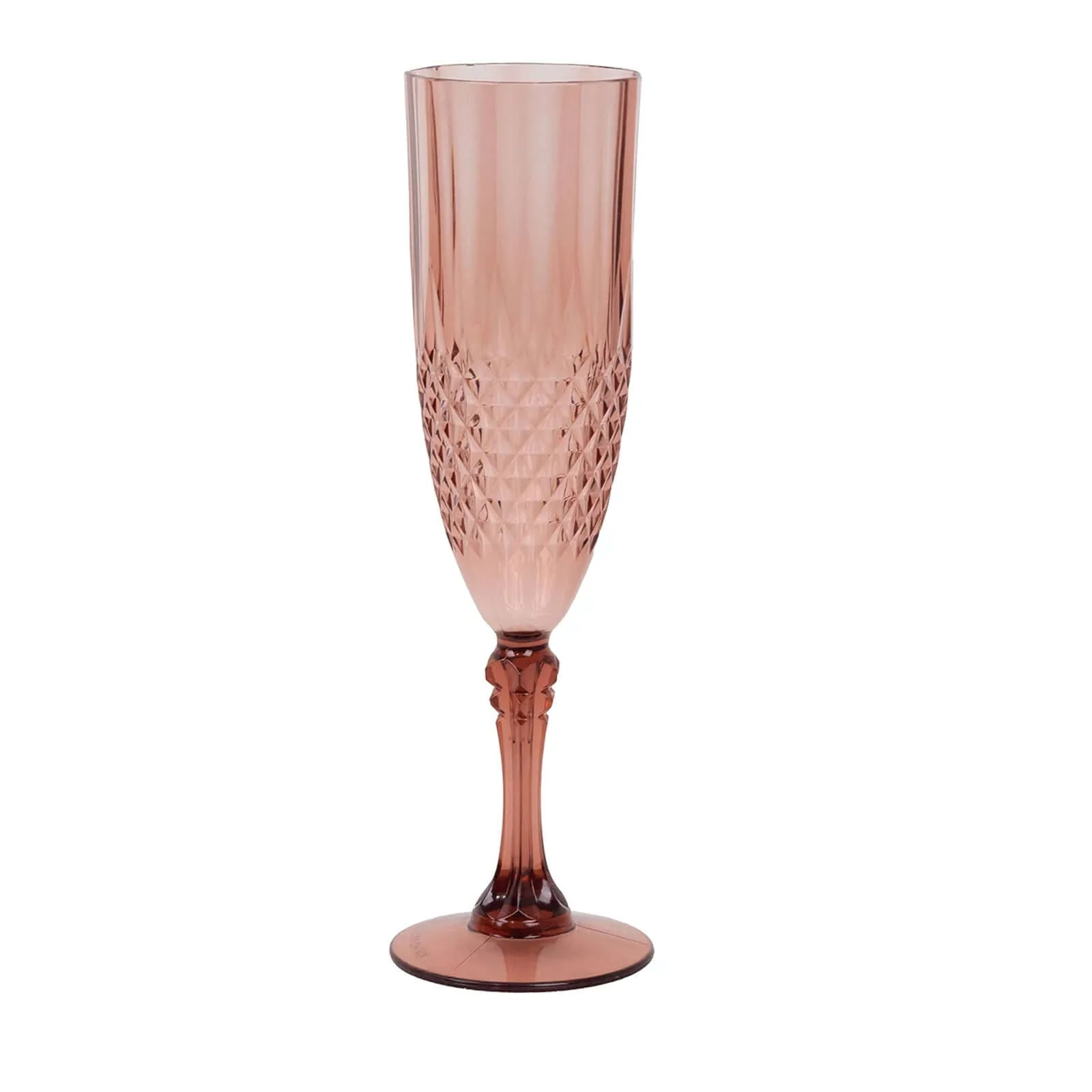 6-Pack Transparent Plastic Champagne Glasses 8oz, Crystal Cut Style Dusty Rose - Shatterproof Wedding Toast Flutes - Image 7