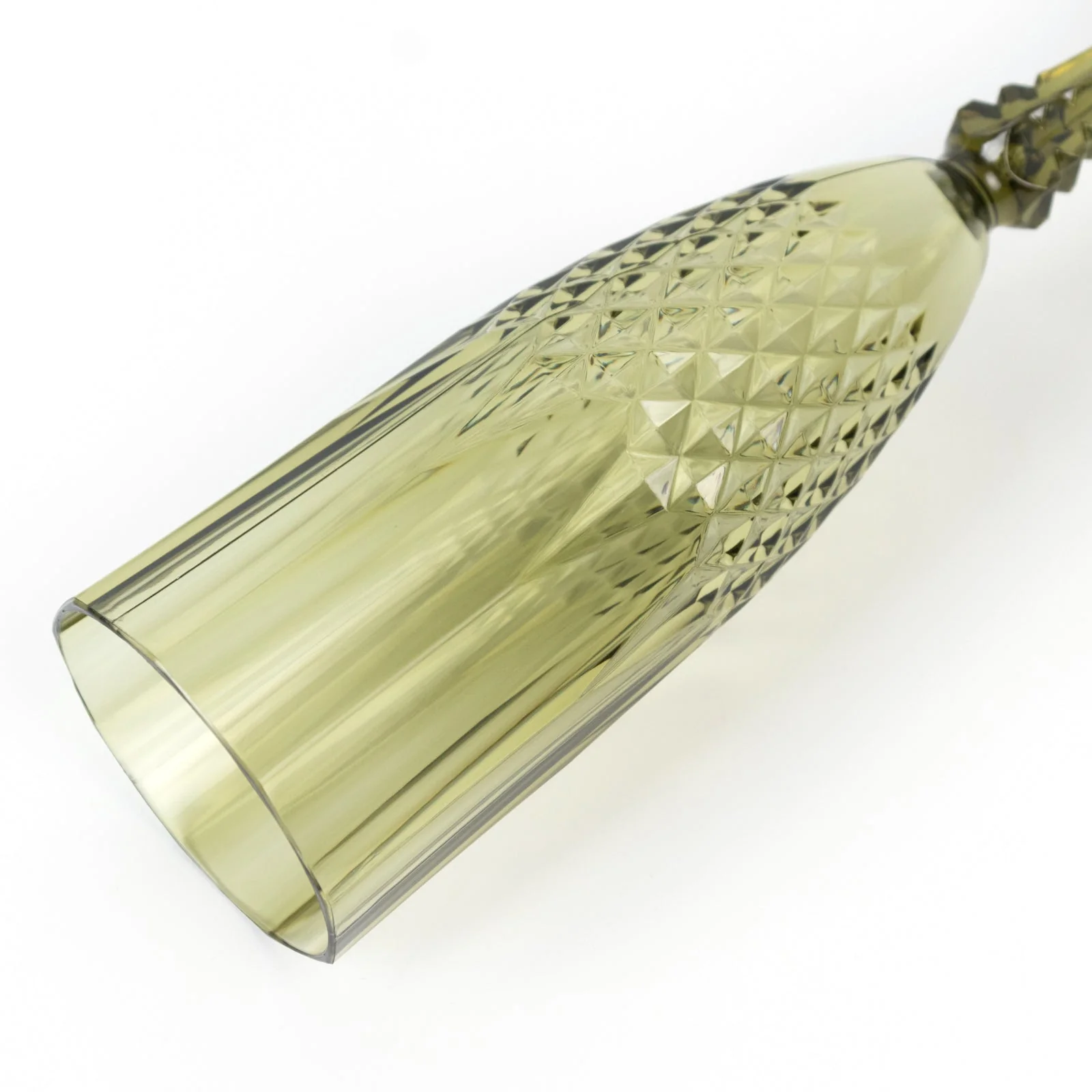 6-Pack Transparent Plastic Champagne Glasses 8oz, Crystal Cut Style Dusty Sage Green - Shatterproof Wedding Toast Flutes - Image 8