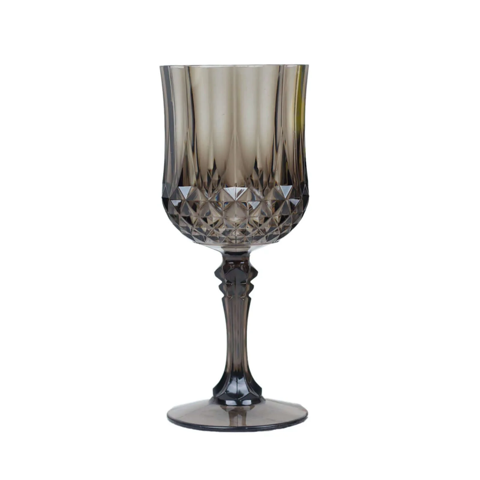 6-Pack Transparent Plastic Crystal Cut Wine Glasses 8oz, Black - Shatterproof Cocktail Goblets - Image 7