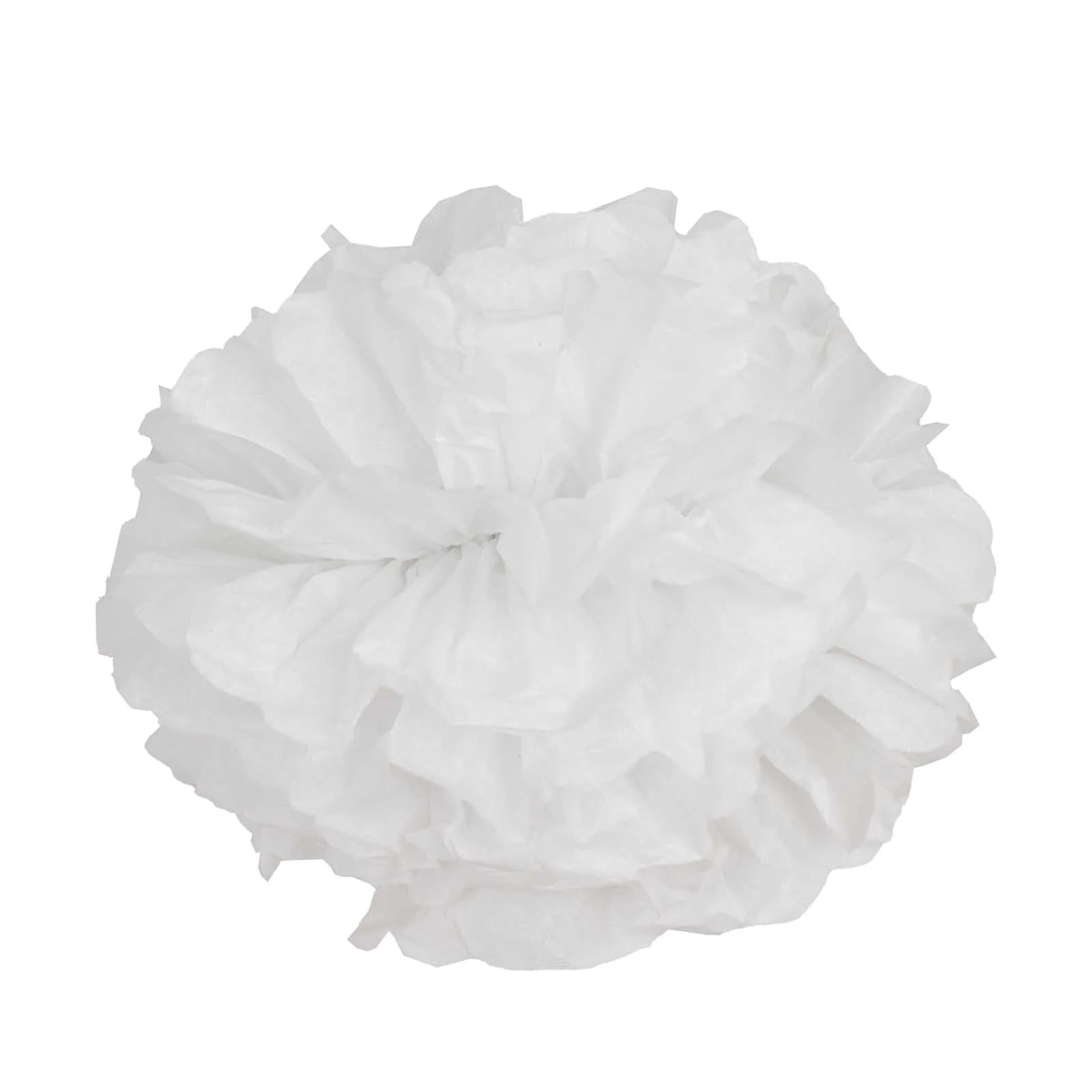6 Pack White Tissue Paper Pom Poms Flower Balls, Ceiling Wall Hanging Decorations - 12" - Image 6