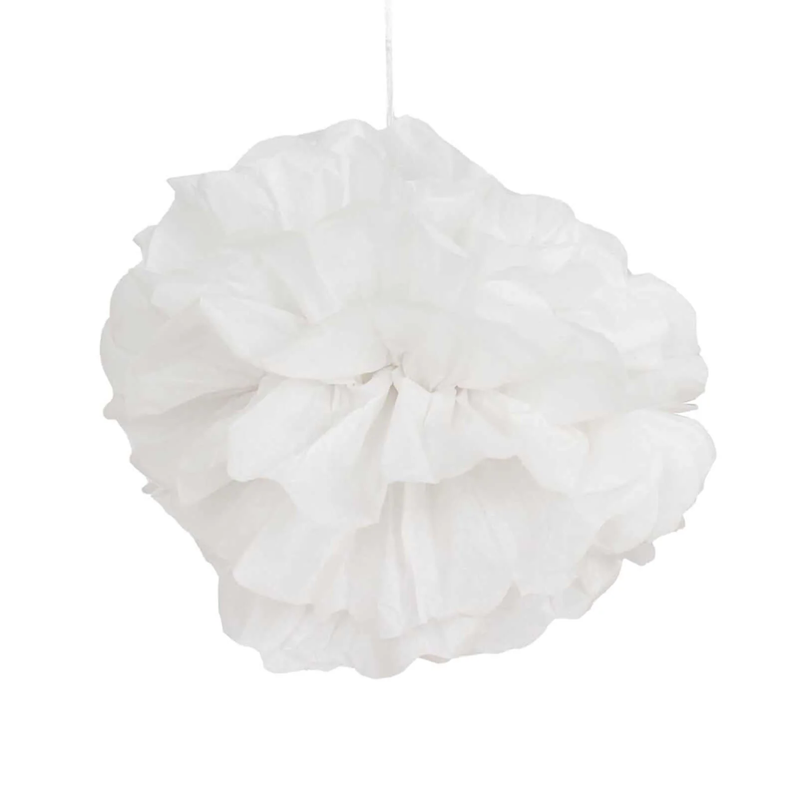 6 Pack White Tissue Paper Pom Poms Flower Balls, Ceiling Wall Hanging Decorations - 8" - Image 12