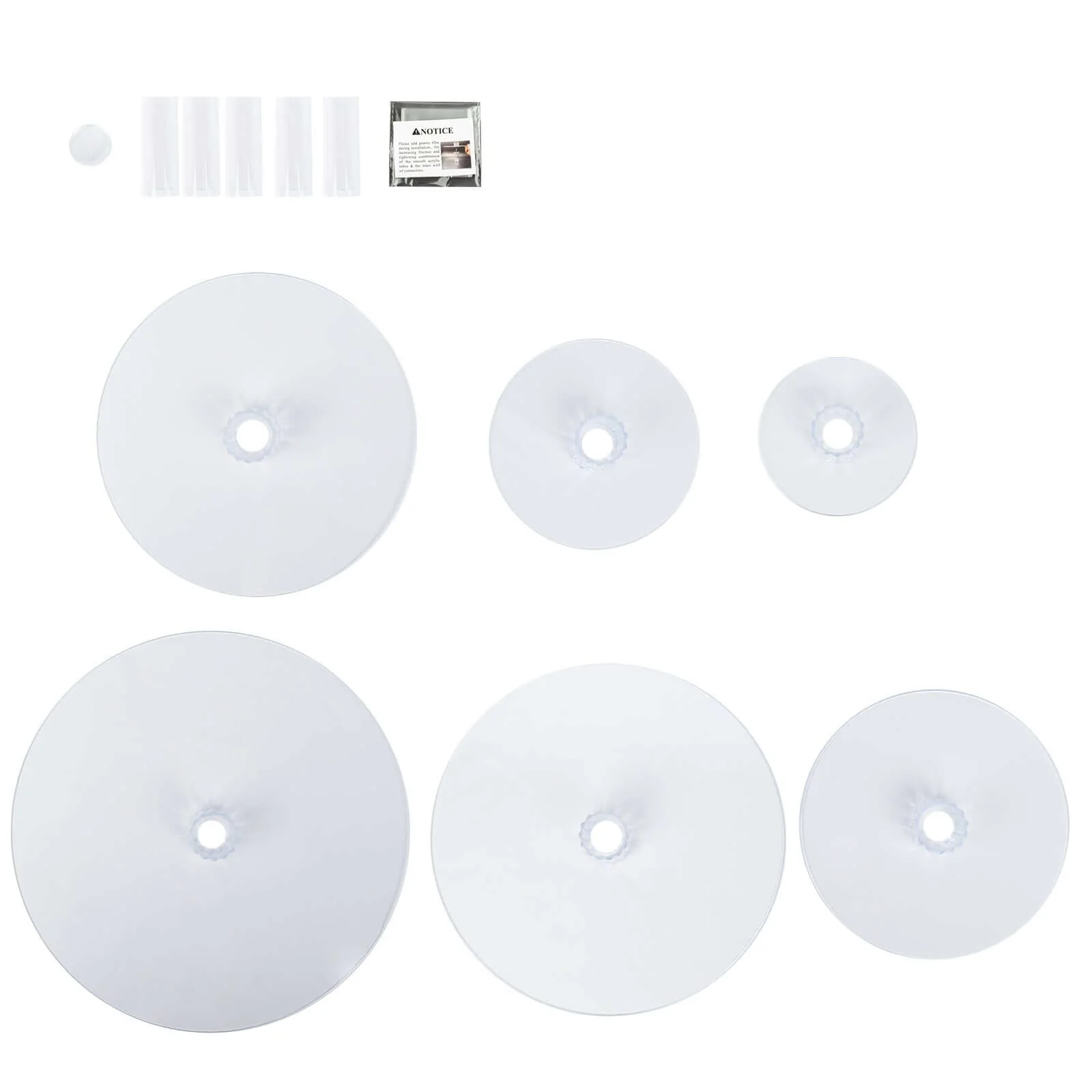 6-Tier Acrylic Round Cupcake Stand 22" Clear - Heavy Duty Easy To Assemble Dessert Tower Holder Pastry Display with Film Sheets for Weddings & Parties - Image 8