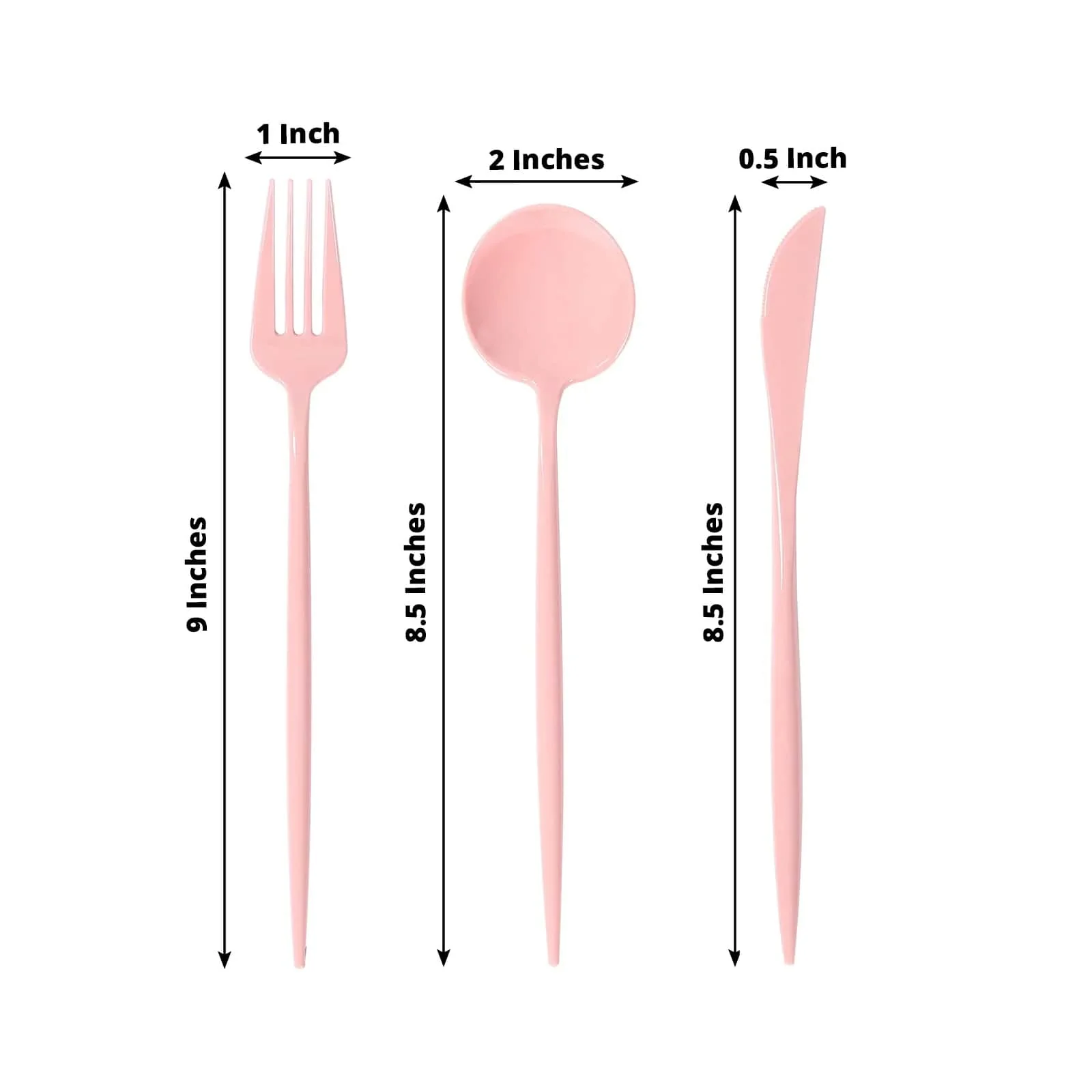 60 Pack Heavy Duty Plastic Utensil Set, Dusty Rose Premium Disposable Sleek Cutlery Flatware - Image 2
