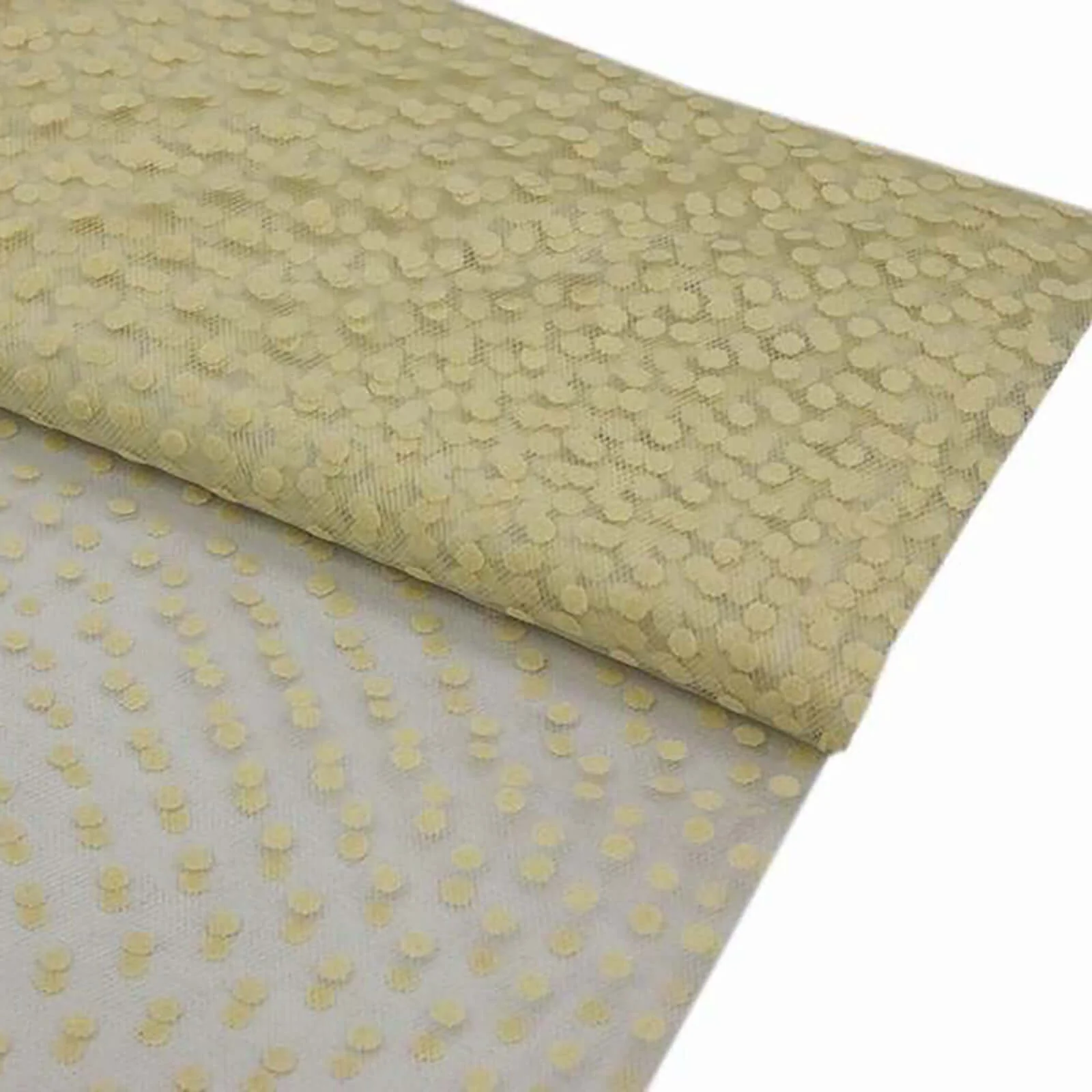 Ivory Polka Dot Tulle Fabric Bolt 60"x10 Yards