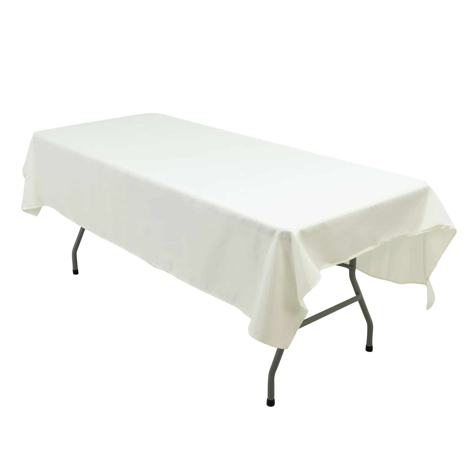 Ivory Polyester Rectangle Tablecloth 60"×84" – Wrinkle-Resistant, Durable Party / Event Table Cover - Image 3