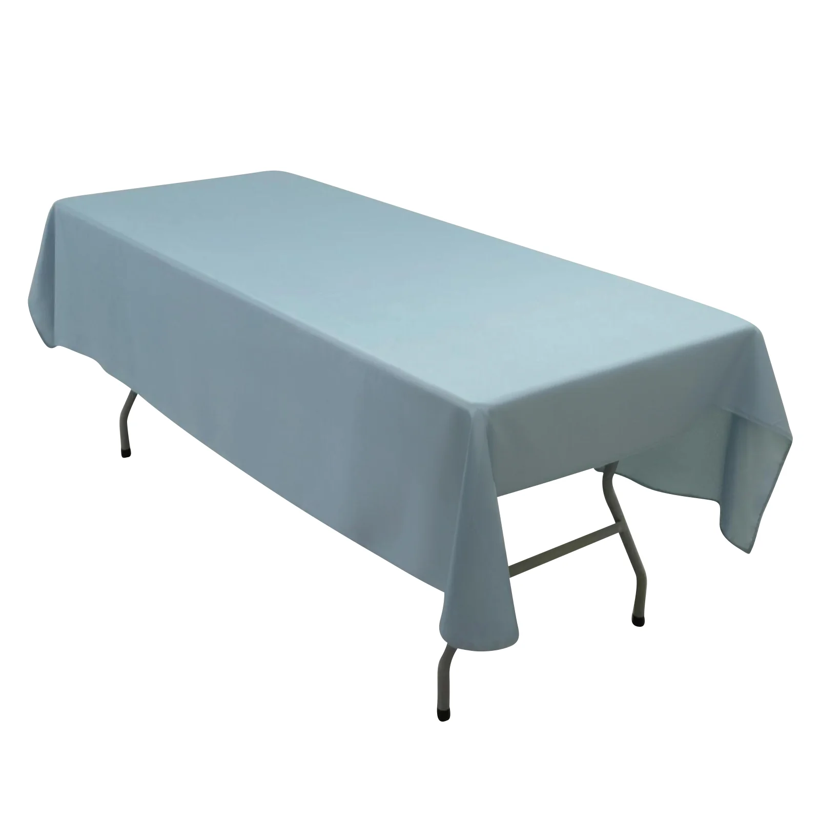 Dusty Blue Polyester Rectangle Tablecloth 60"×84" – Wrinkle-Resistant, Durable Party / Event Table Cover - Image 3