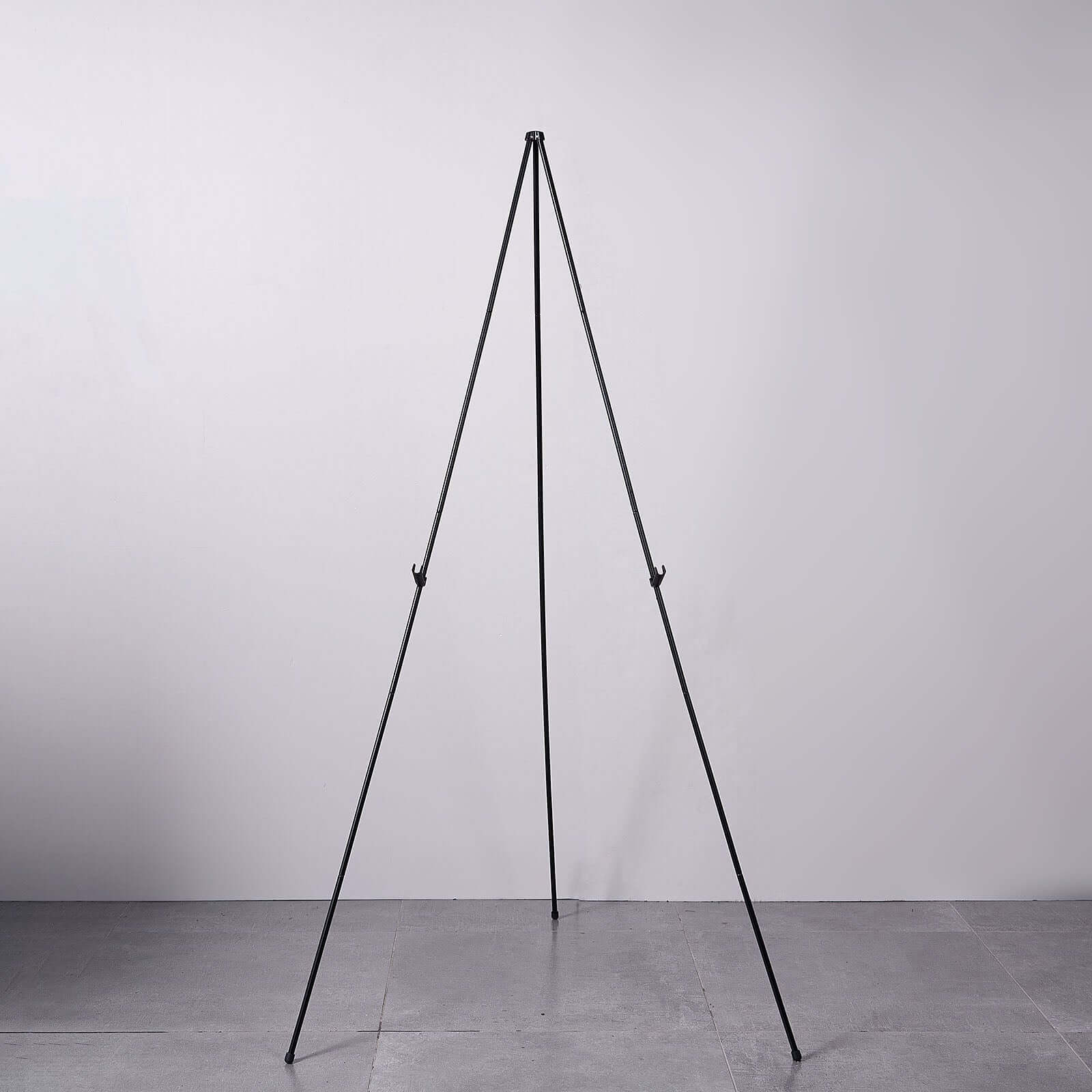 Black Metal Sign Holder Easel Stand, Collapsible Tripod Stand 65" - Image 2