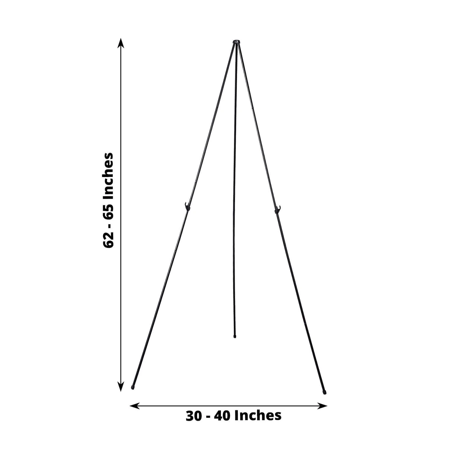 Black Metal Sign Holder Easel Stand, Collapsible Tripod Stand 65" - Image 3