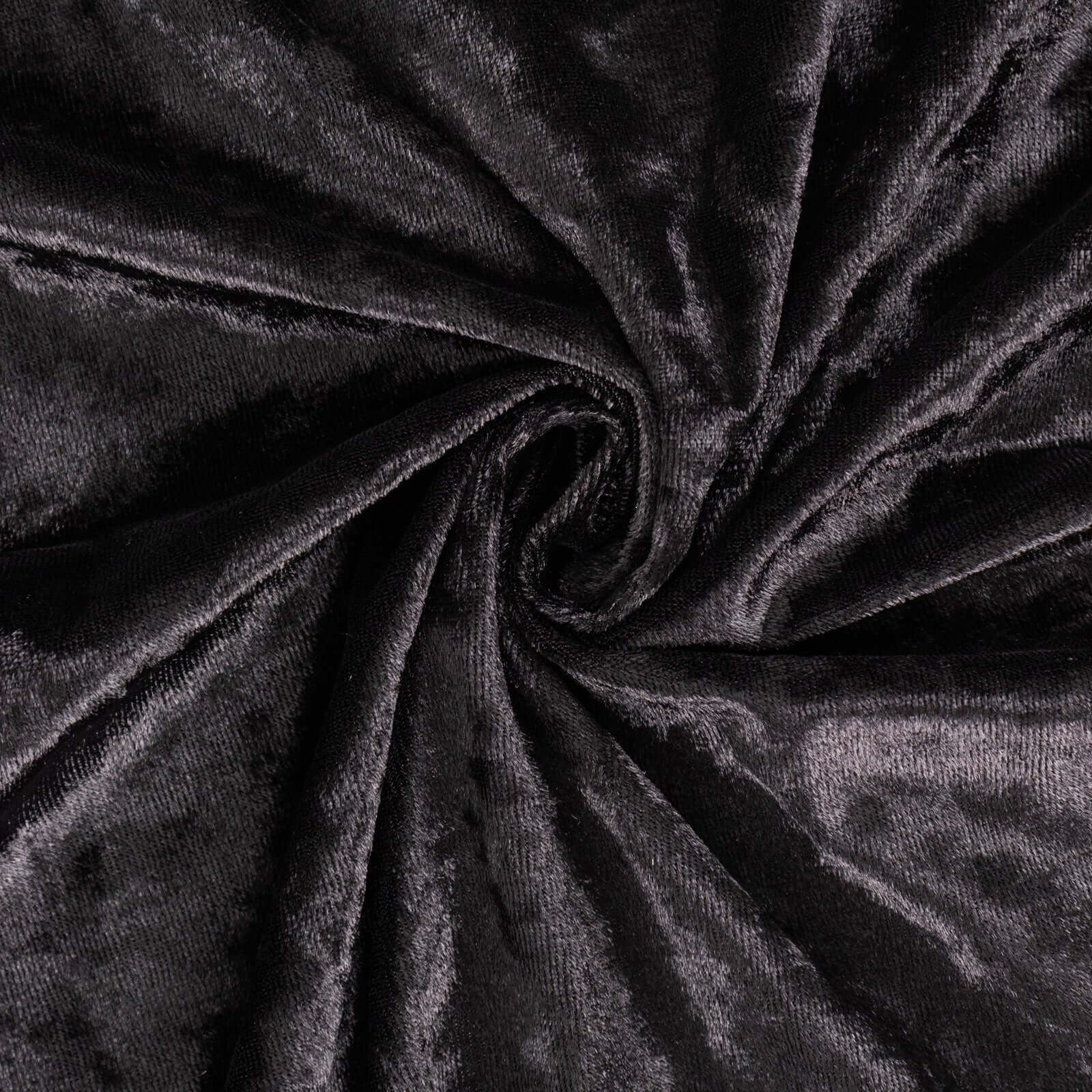 Black Crushed Velvet Fabric Bolt, DIY Craft Fabric Roll - 65"x5 Yards - Image 8