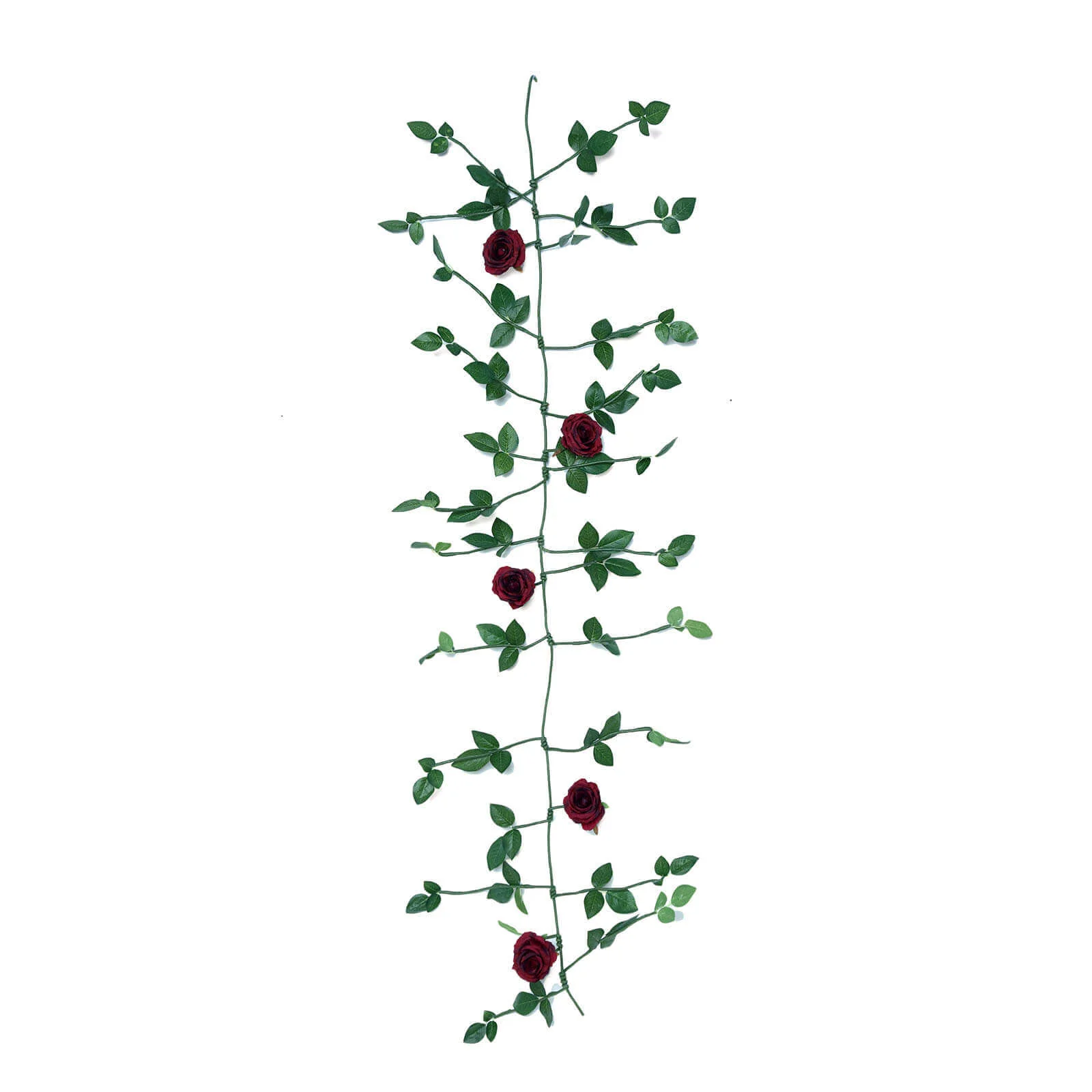 Burgundy Real Touch Artificial Rose and Leaf Flower Garland Vine 6ft - Image 7