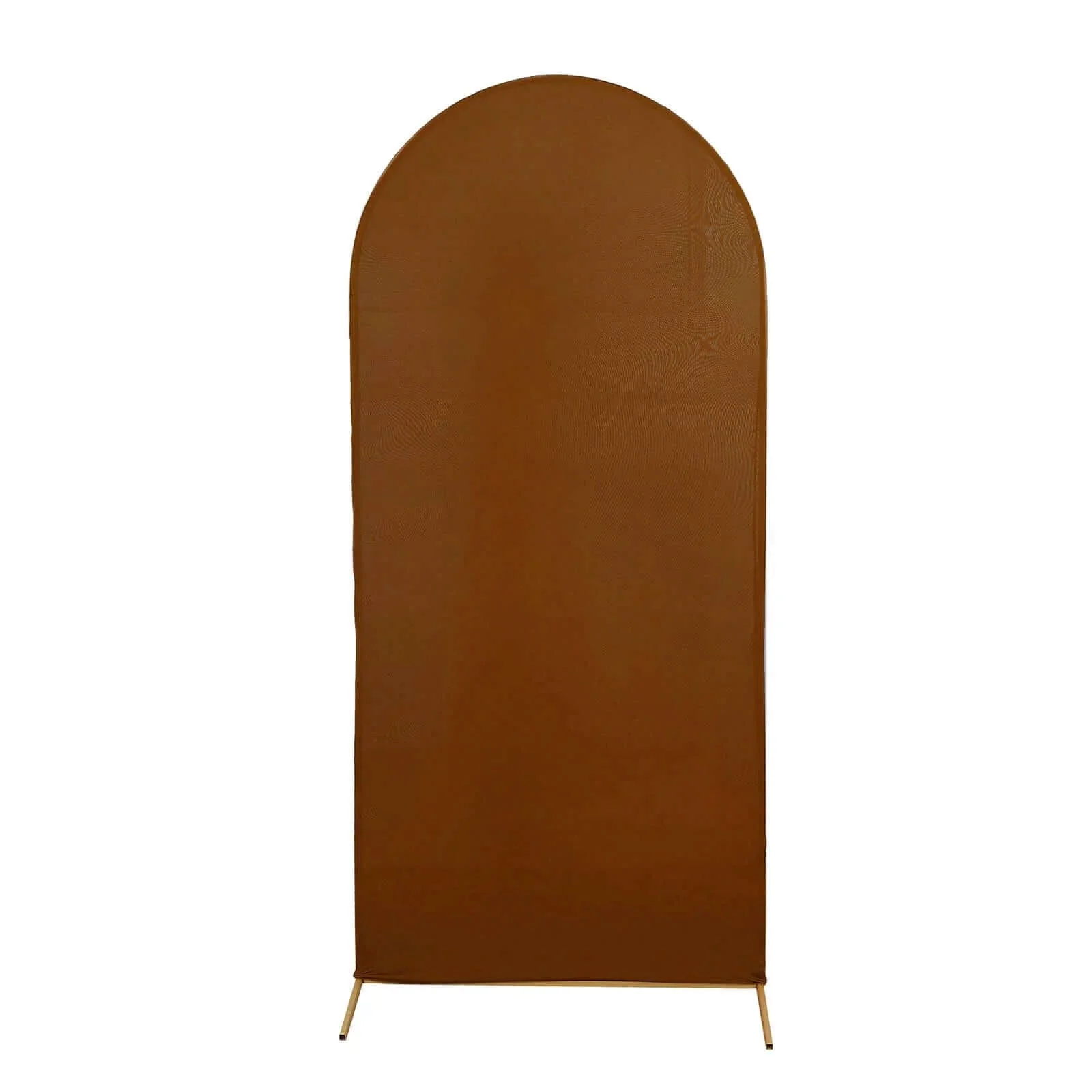 Cinnamon Brown Spandex Fitted Wedding Arch Cover For Round Top Chiara Backdrop Stand 6ft - Image 6