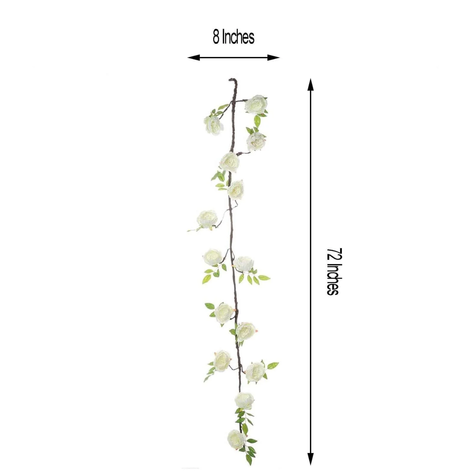 Cream Artificial Silk Peony Hanging Flower Garland, Faux Vine 6ft - Image 3