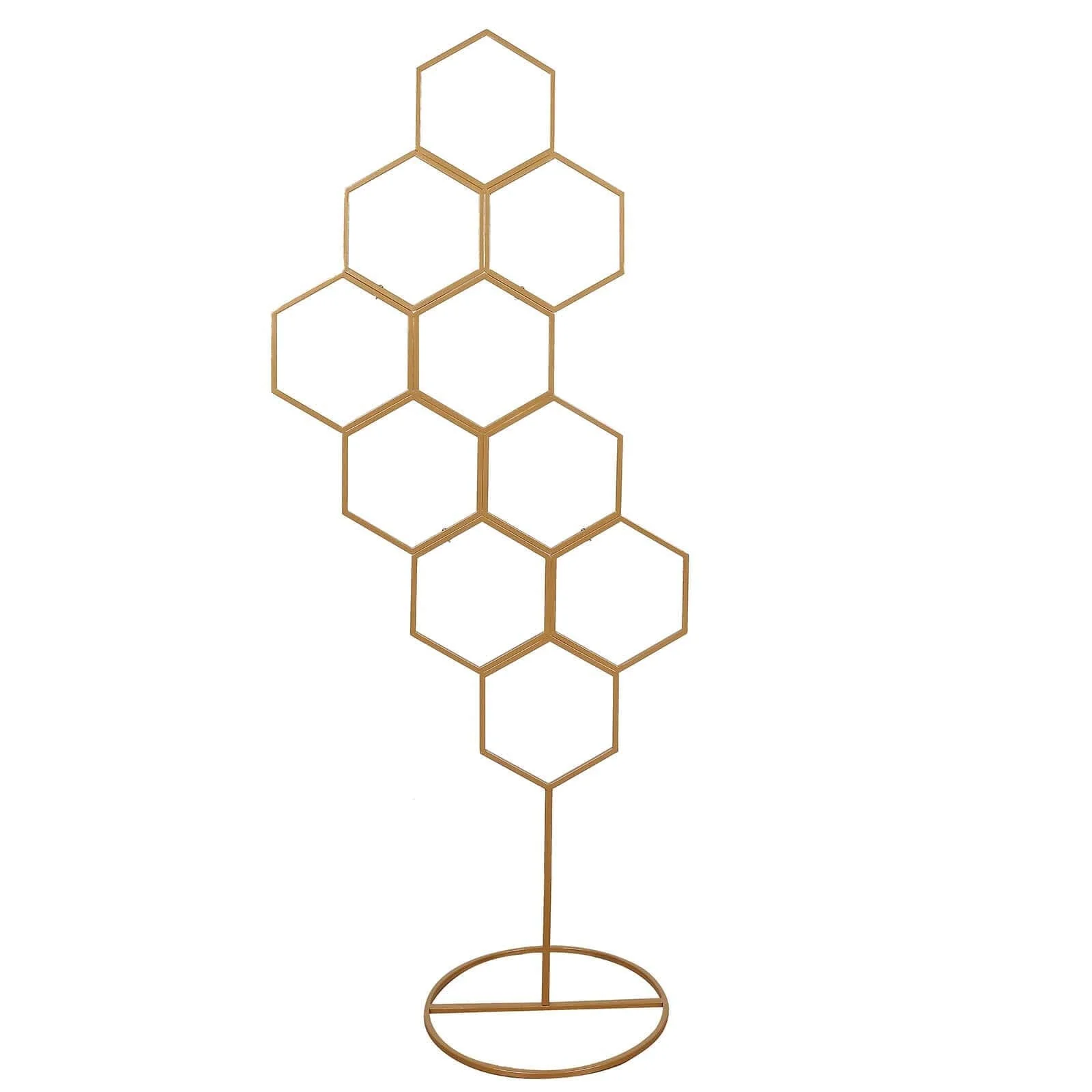 Gold Metal Honeycomb Floor Standing Balloon Display Arch, Wedding Flower Frame Backdrop Stand 6ft - Image 6