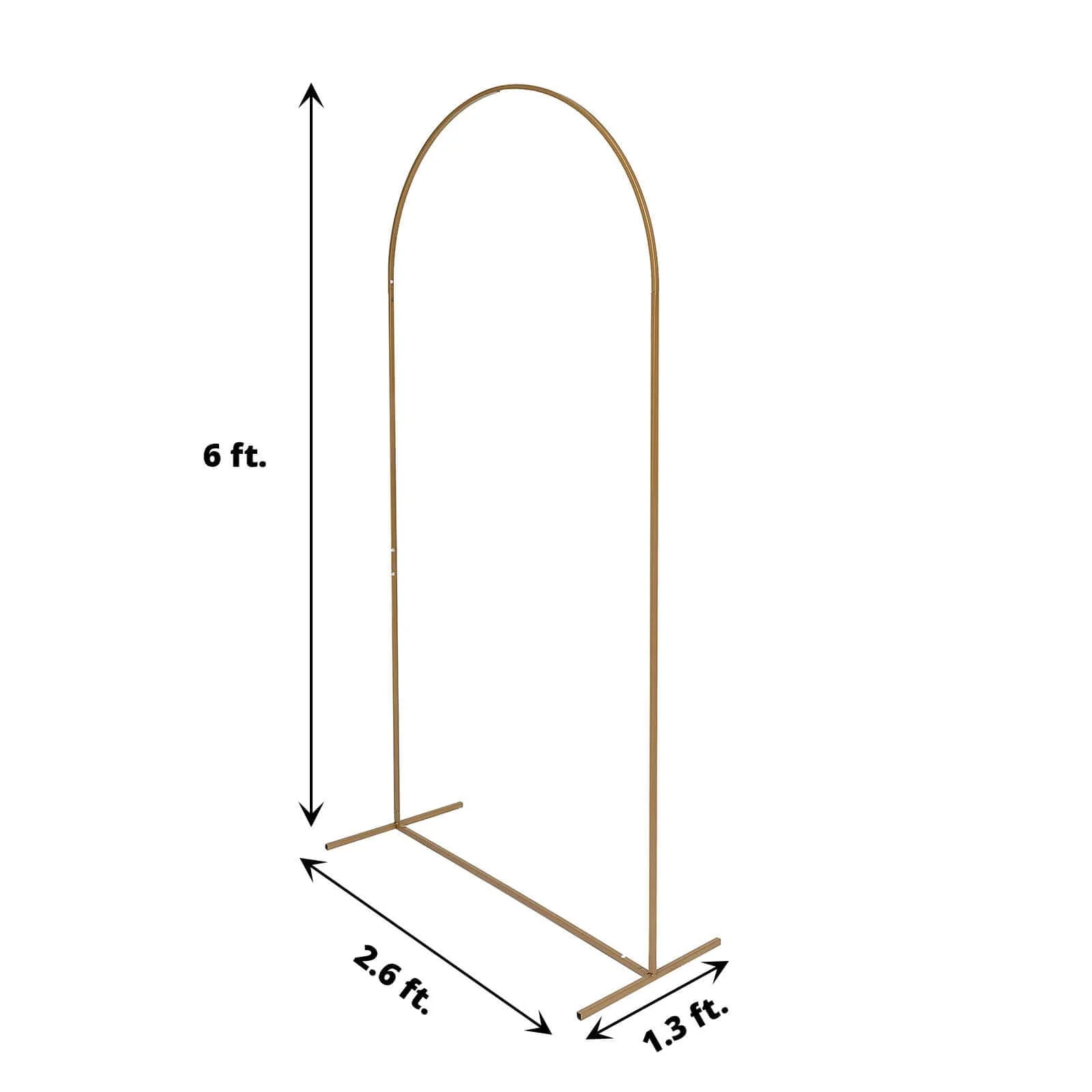 Gold Metal Wedding Arch Chiara Backdrop Stand Floral Display Frame With Round Top 6ft - Image 3