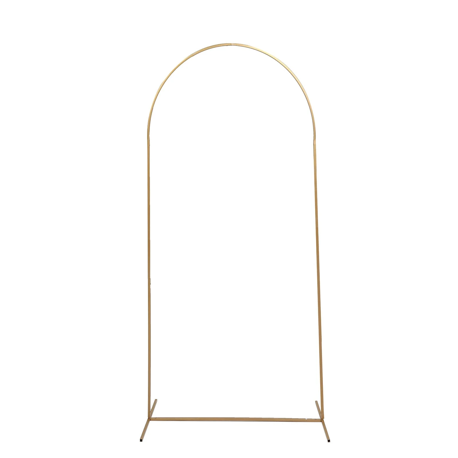 Gold Metal Wedding Arch Chiara Backdrop Stand Floral Display Frame With Round Top 6ft - Image 6