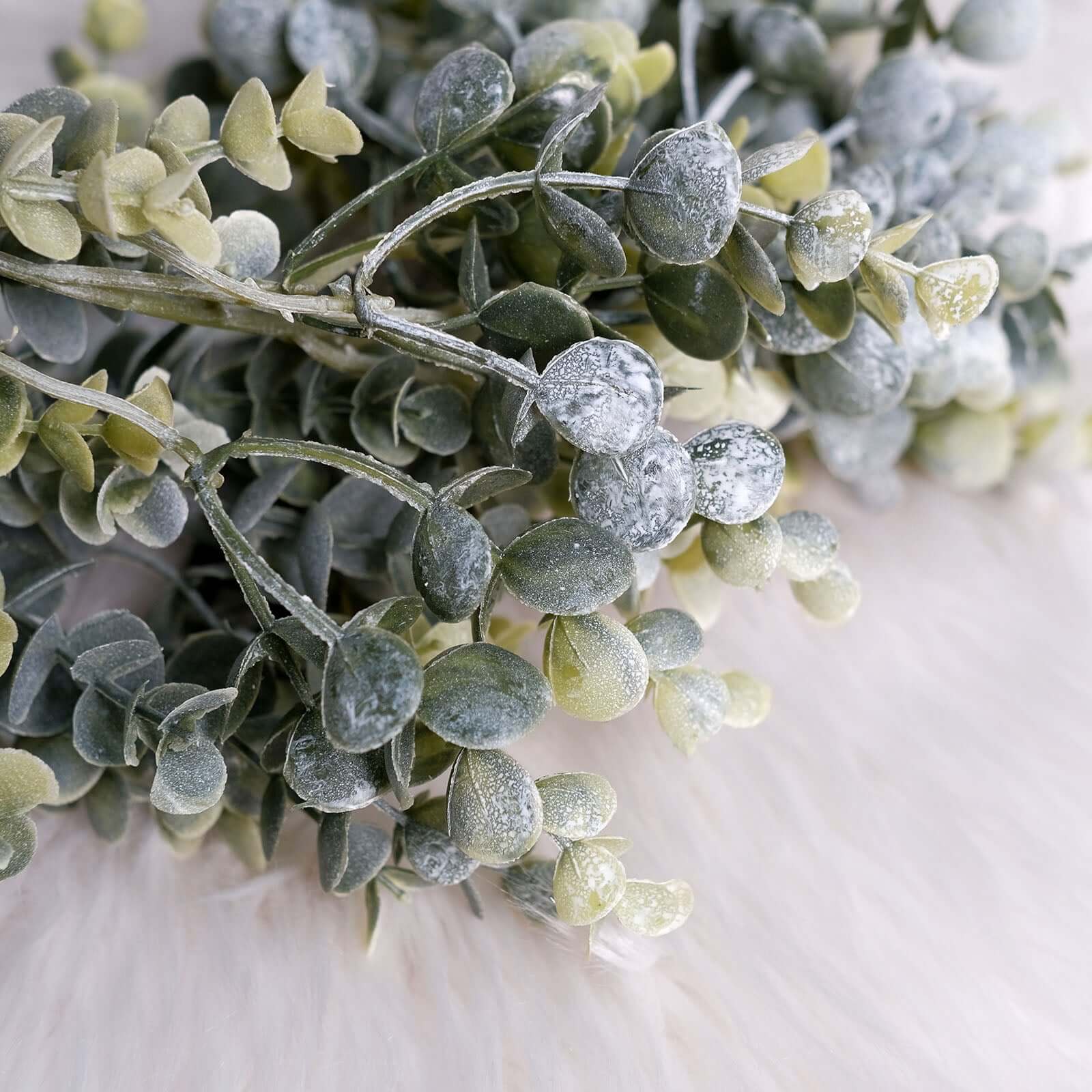 Lifelike Frosted Green Artificial Eucalyptus Leaf Garland Plant, Waterproof Faux Hanging Vine 6ft - Image 8