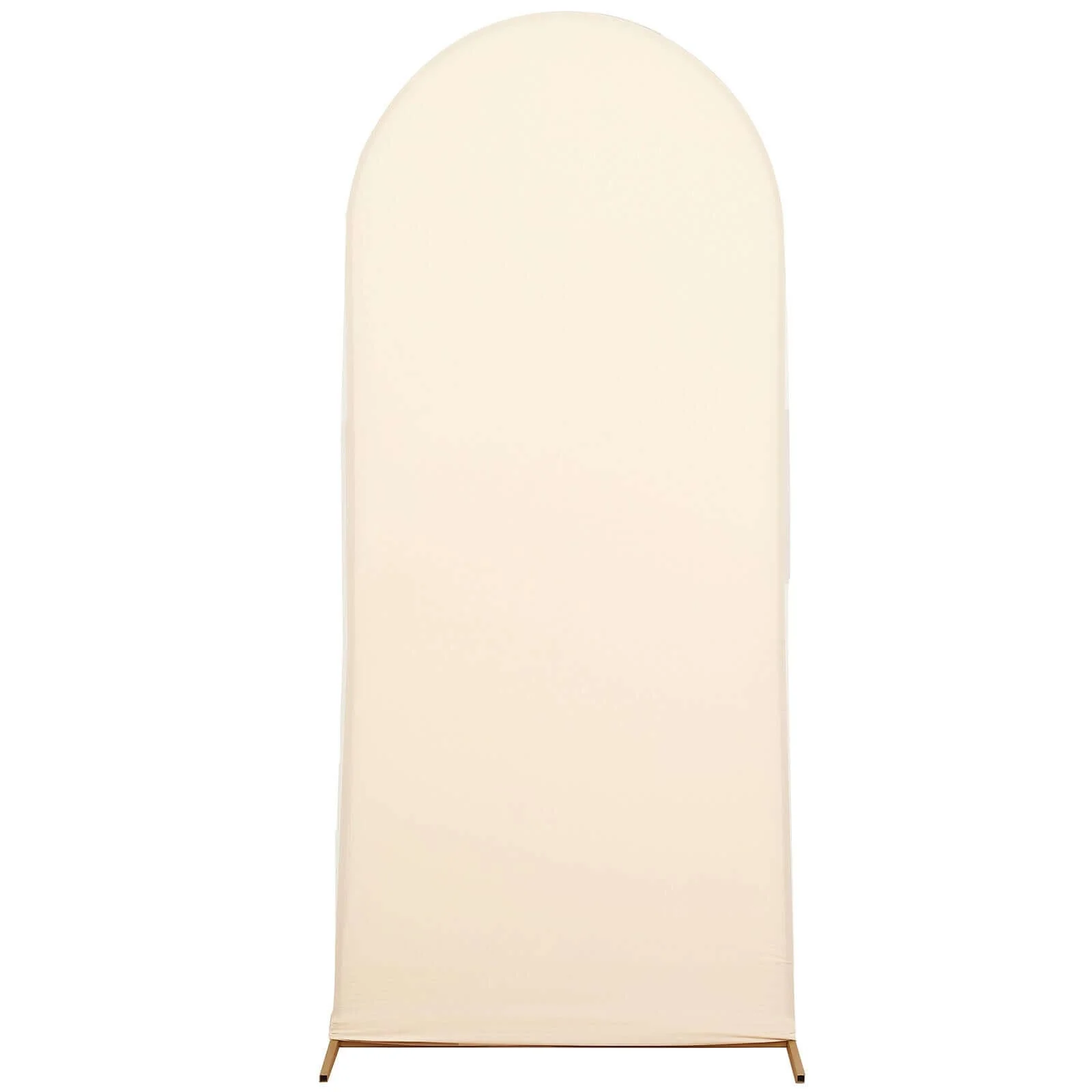 Matte Beige Spandex Fitted Wedding Arch Cover For Round Top Chiara Backdrop Stand 6ft - Image 6