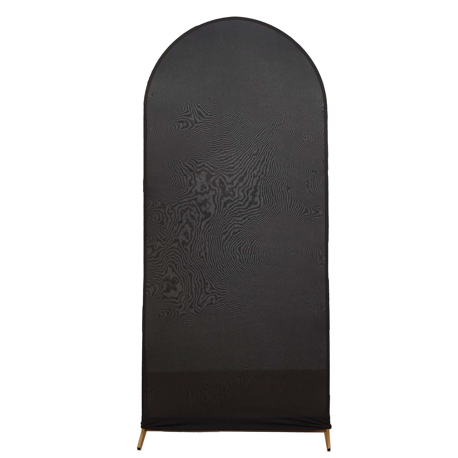 Matte Black Spandex Fitted Wedding Arch Cover For Round Top Chiara Backdrop Stand 6ft - Image 6
