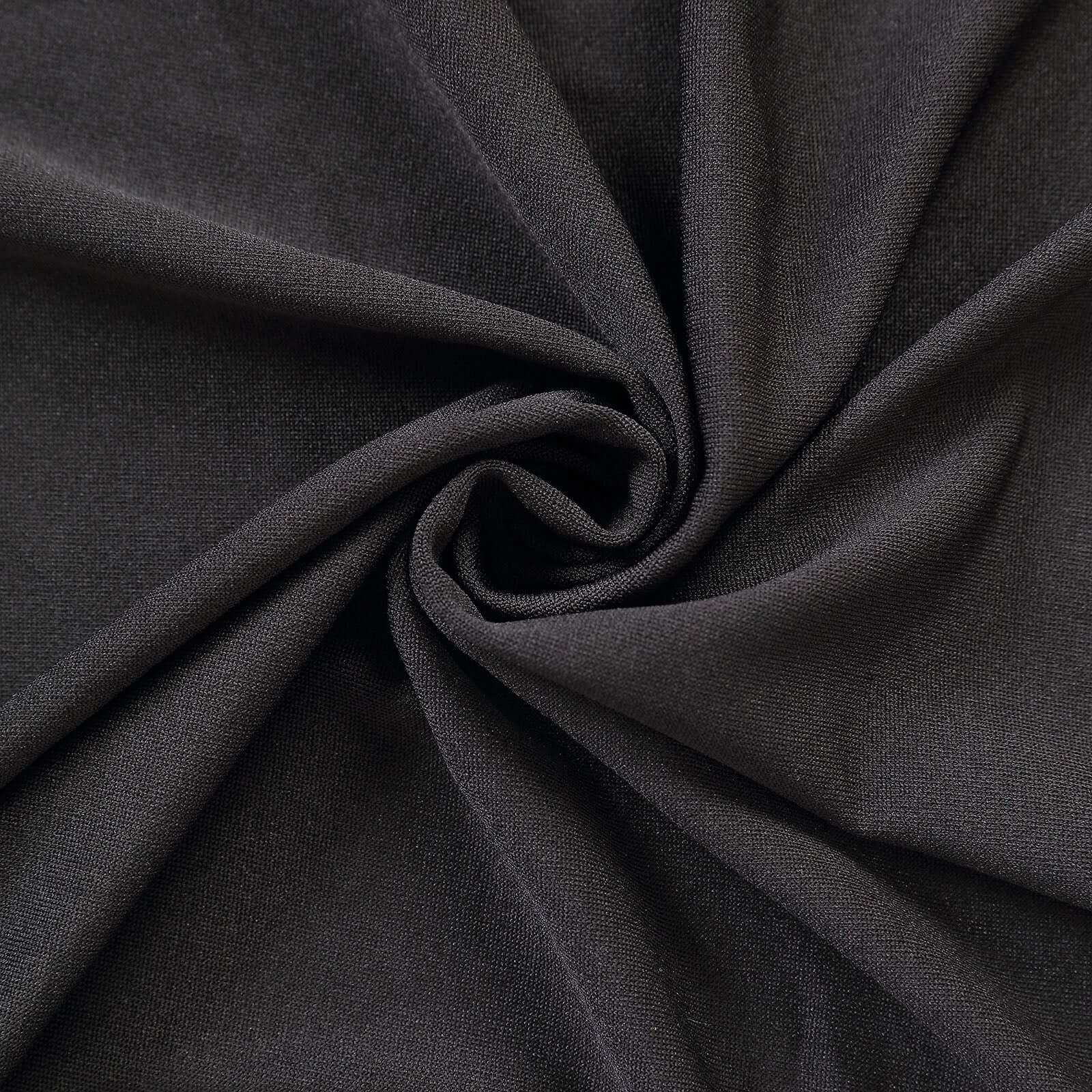 Matte Black Spandex Fitted Wedding Arch Cover For Round Top Chiara Backdrop Stand 6ft - Image 8
