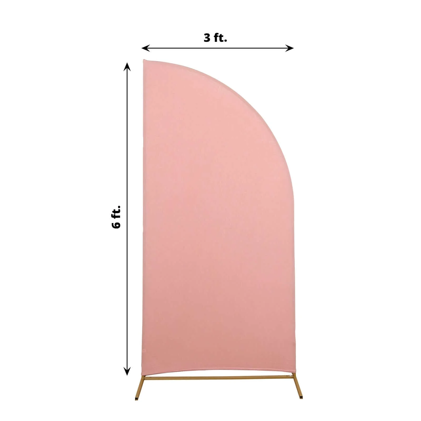 Matte Dusty Rose Fitted Spandex Half Moon Wedding Arch Cover, Custom Fit Chiara Backdrop Stand Cover 6ft - Image 3