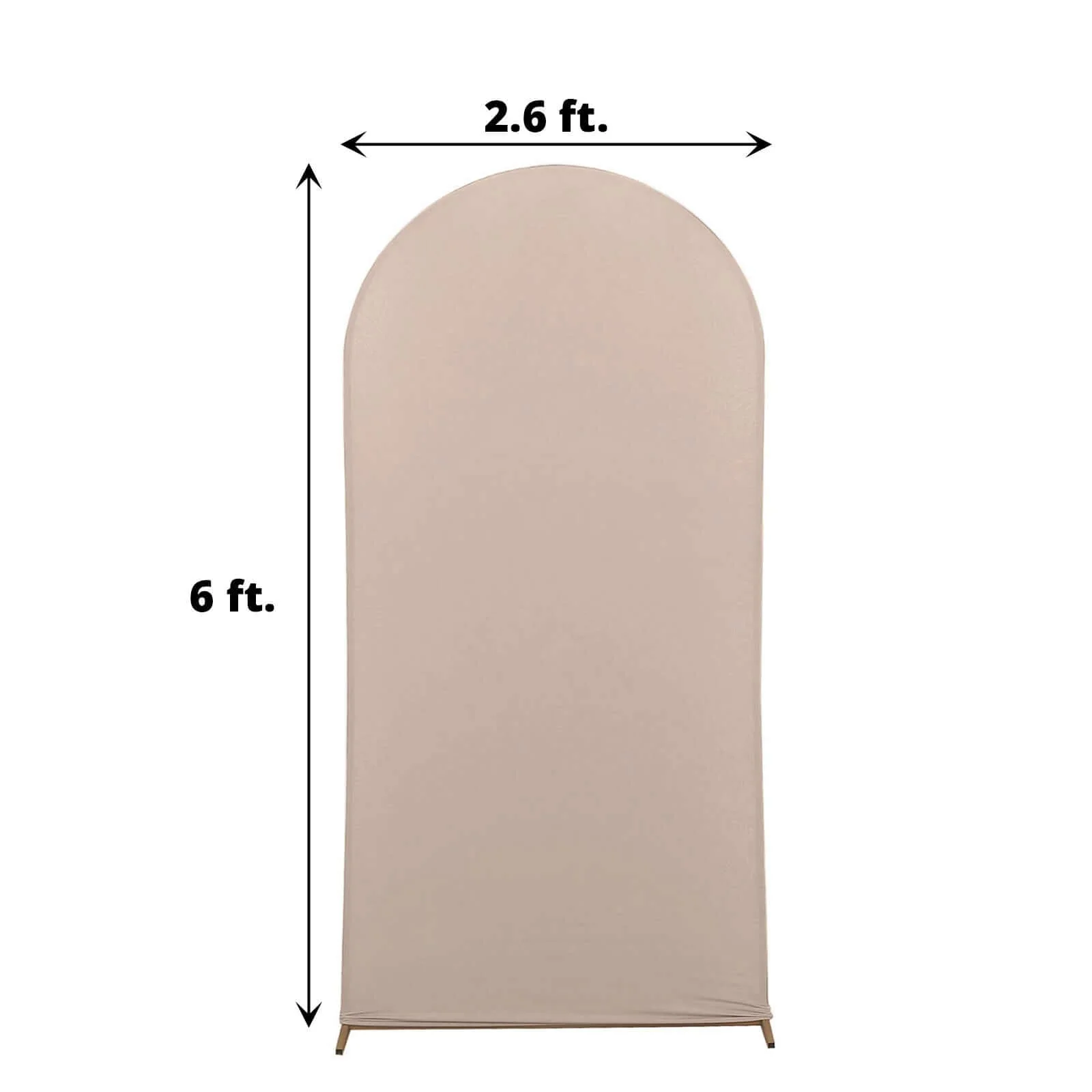 Matte Nude Spandex Fitted Wedding Arch Cover For Round Top Chiara Backdrop Stand 6ft - Image 3