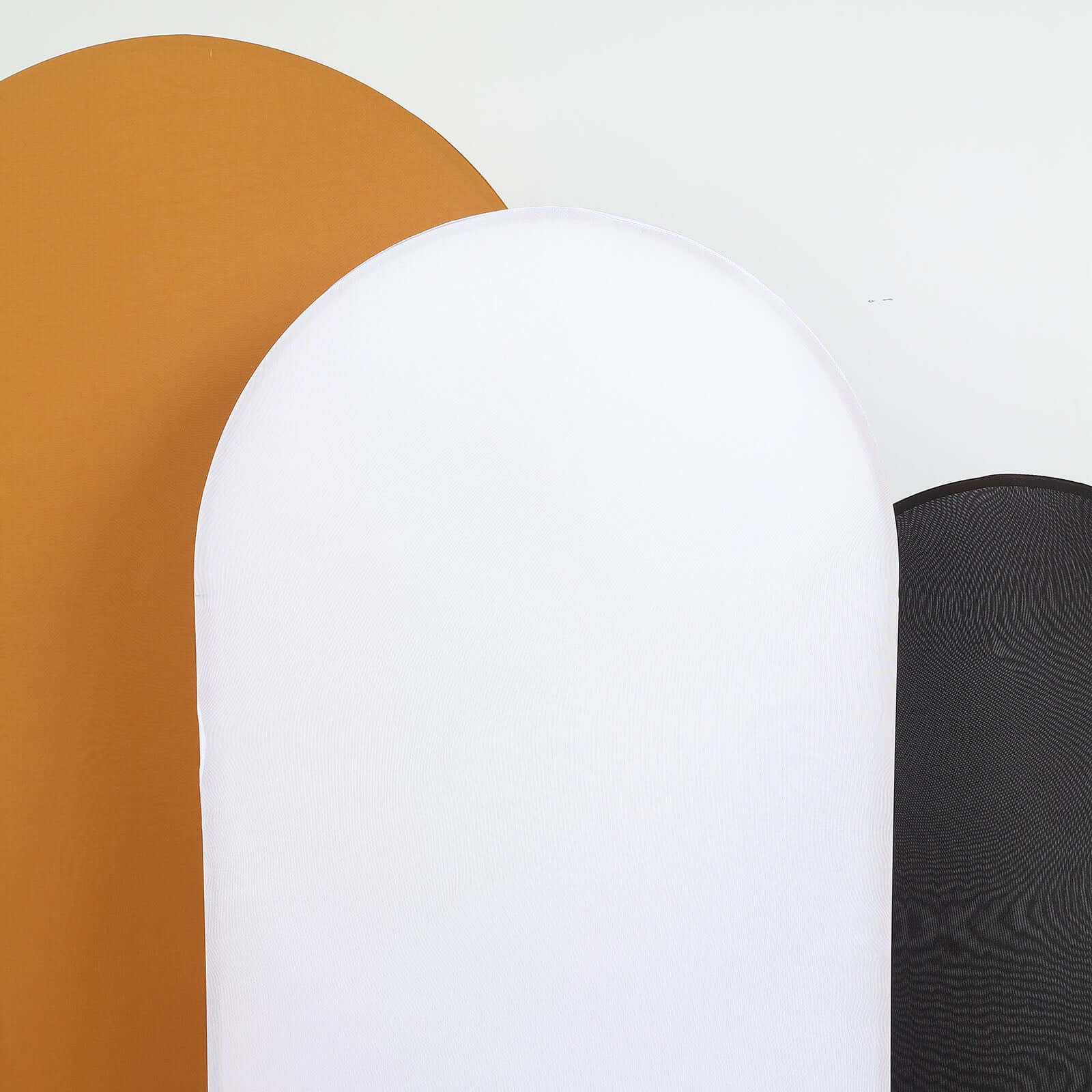 Matte White Spandex Fitted Wedding Arch Cover For Round Top Chiara Backdrop Stand 6ft - Image 11