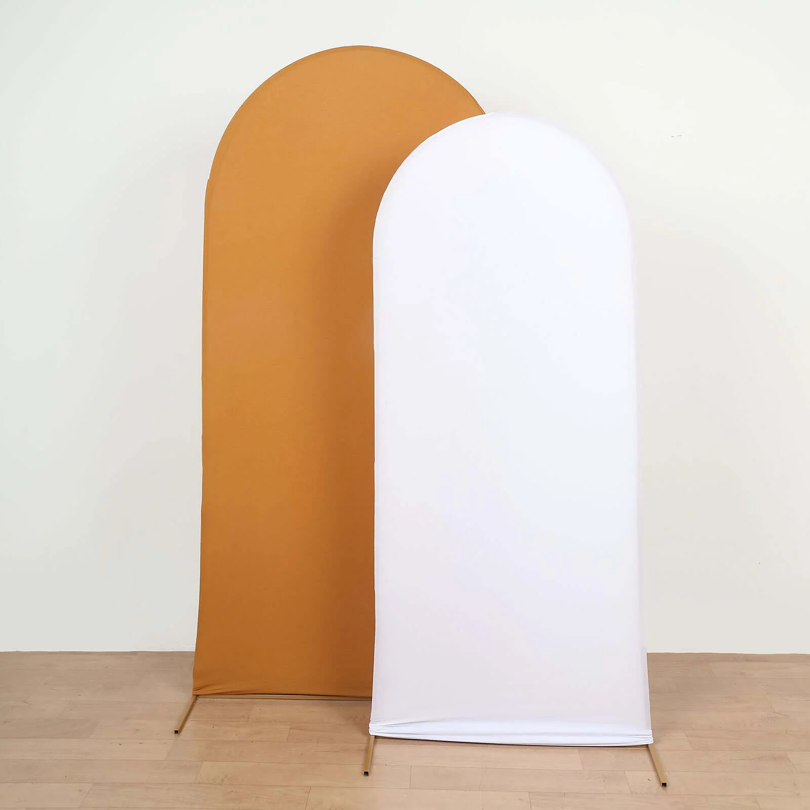 Matte White Spandex Fitted Wedding Arch Cover For Round Top Chiara Backdrop Stand 6ft - Image 12