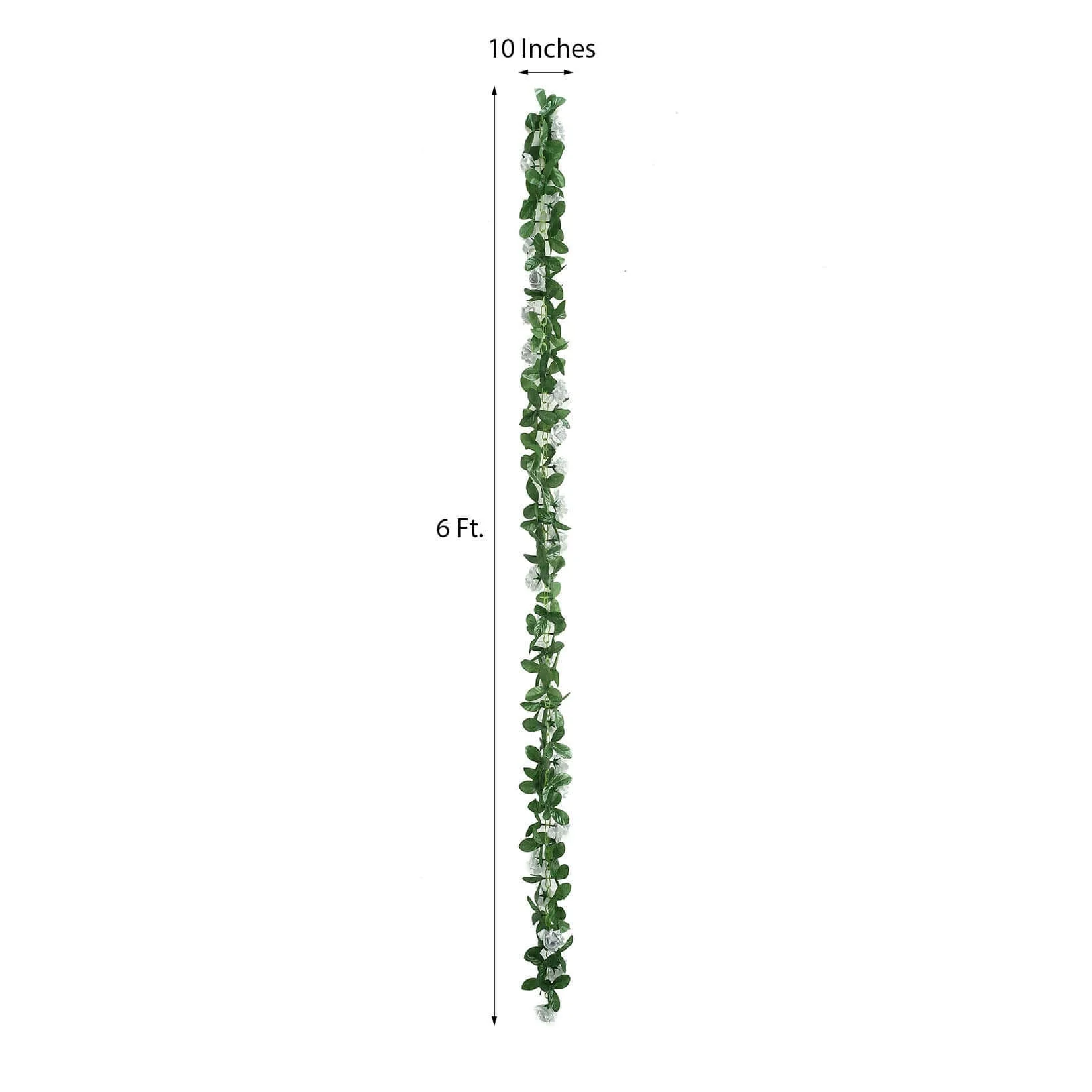 Silver Artificial Silk Rose Garland UV Protected Flower Chain 6ft - Image 3
